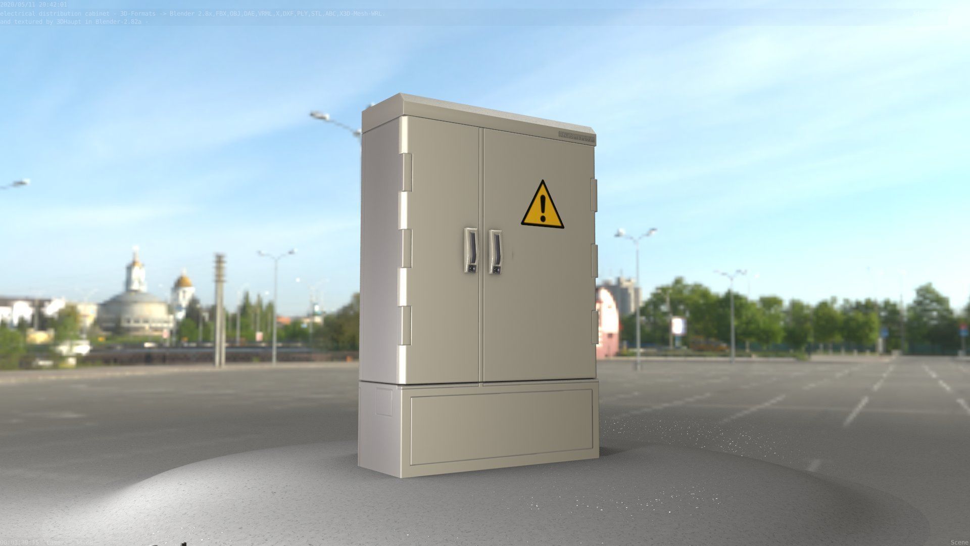 Electrical Distribution Cabinet 51 Low-poly 3D model_61