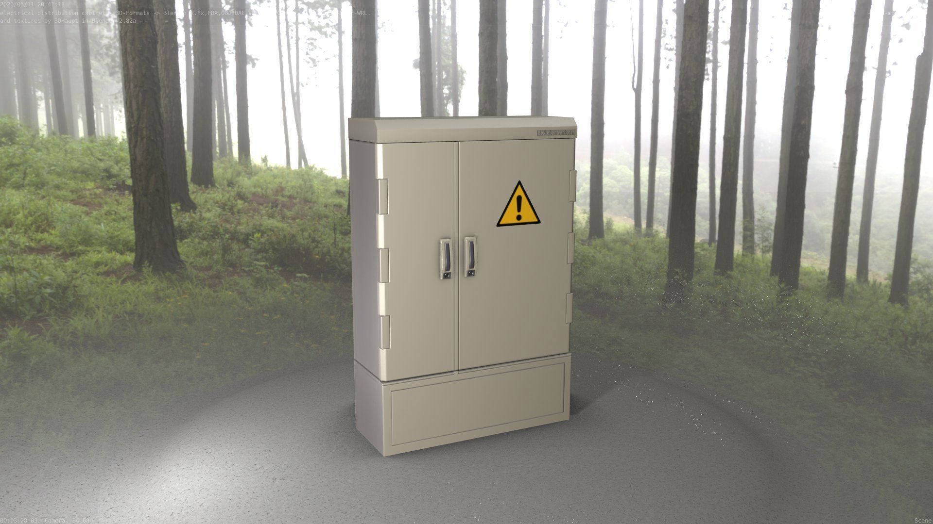 Electrical Distribution Cabinet 51 Low-poly 3D model_7