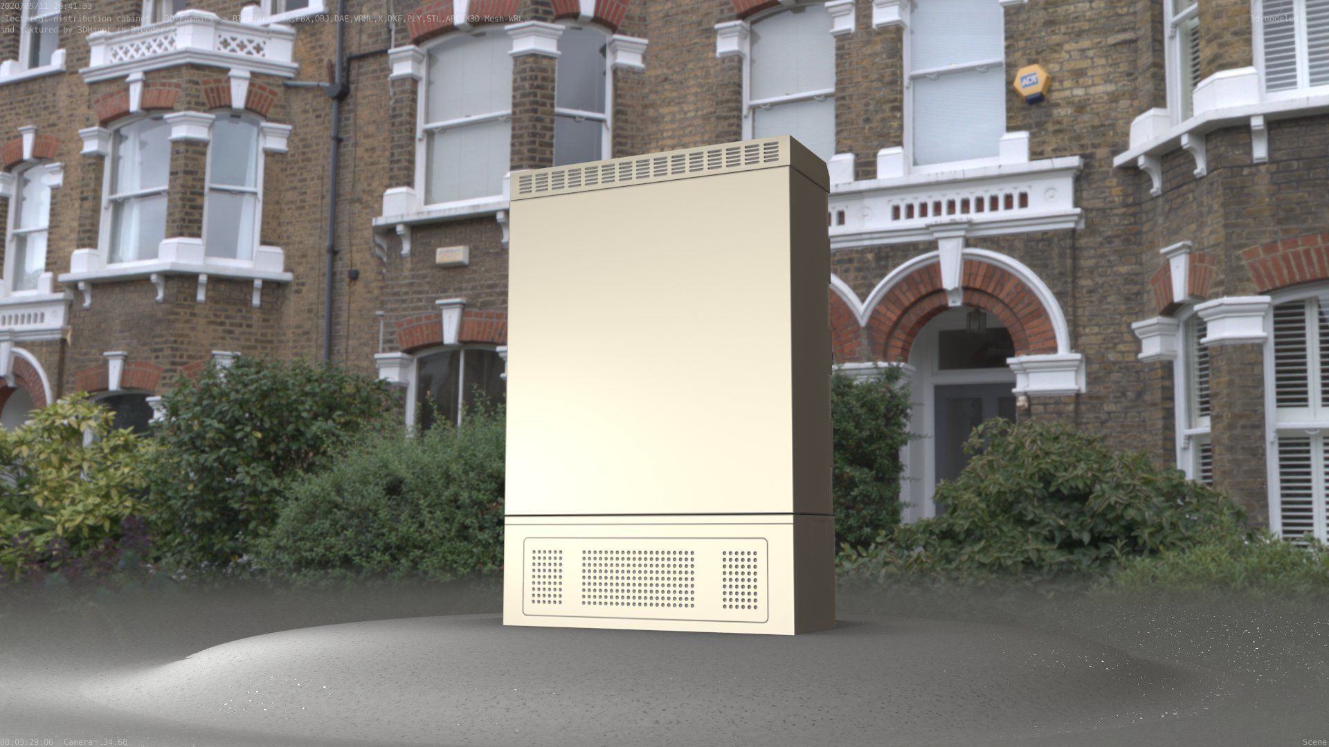 Electrical Distribution Cabinet 51 Low-poly 3D model_28