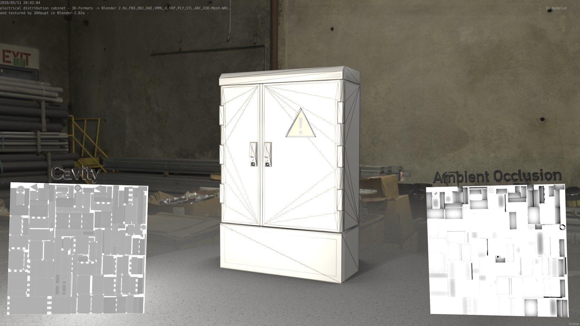 Electrical Distribution Cabinet 51 Low-poly 3D model_4