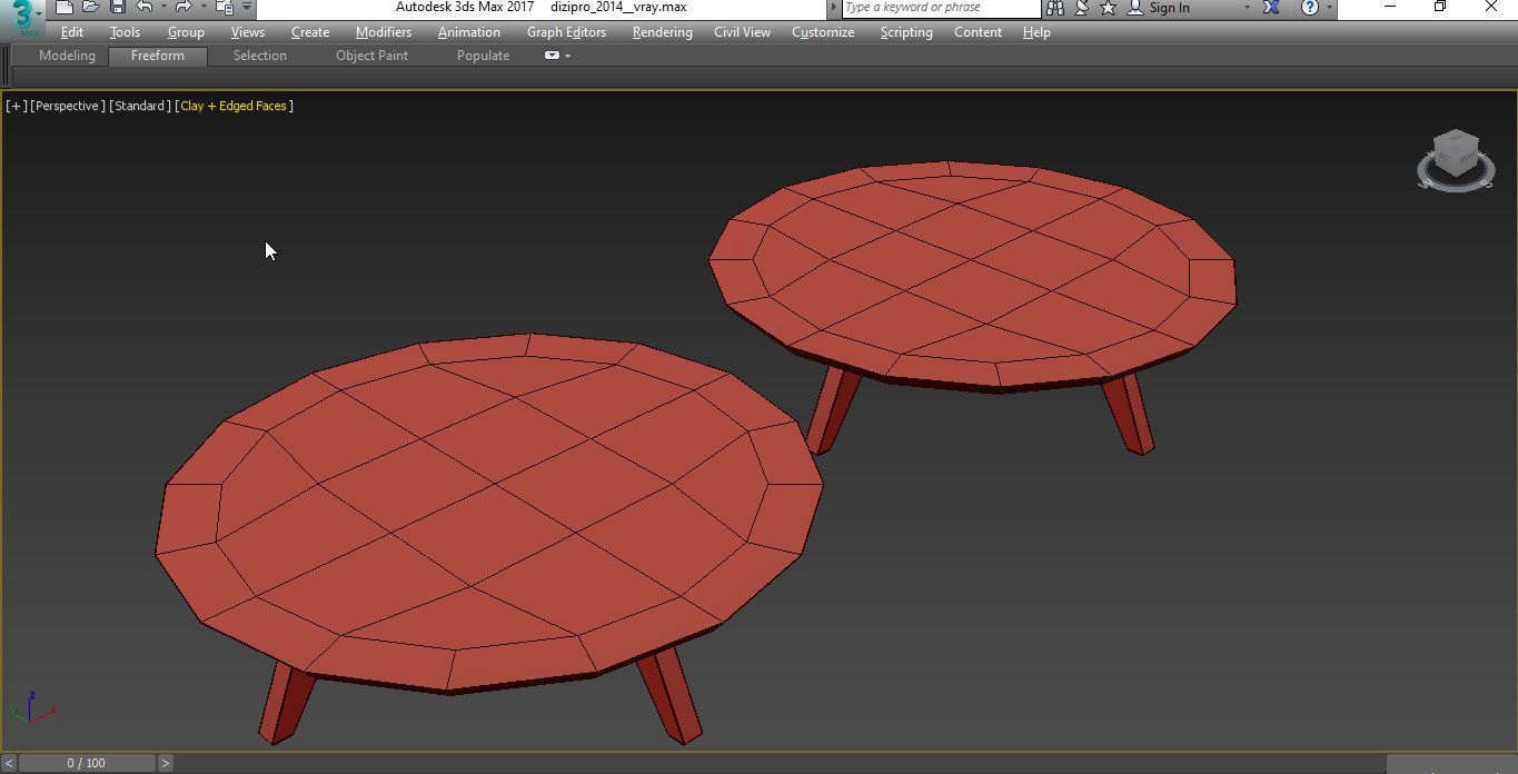 Meroni Colzani MONFORTE ROUND COFFEE TABLE 3d model Low-poly 3D model_2