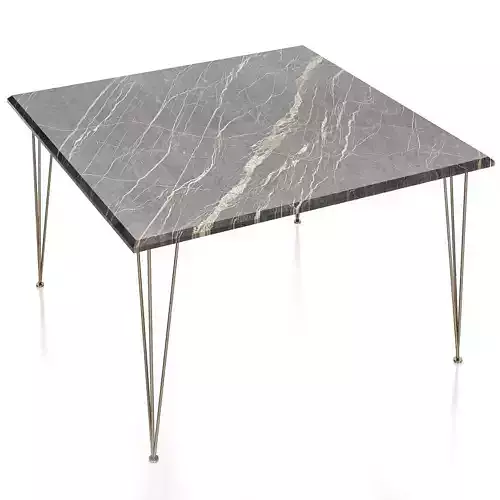 Gam Home FLAMINGO SQUARE COFFEE TABLE WITH COPPER LEGS 3d model