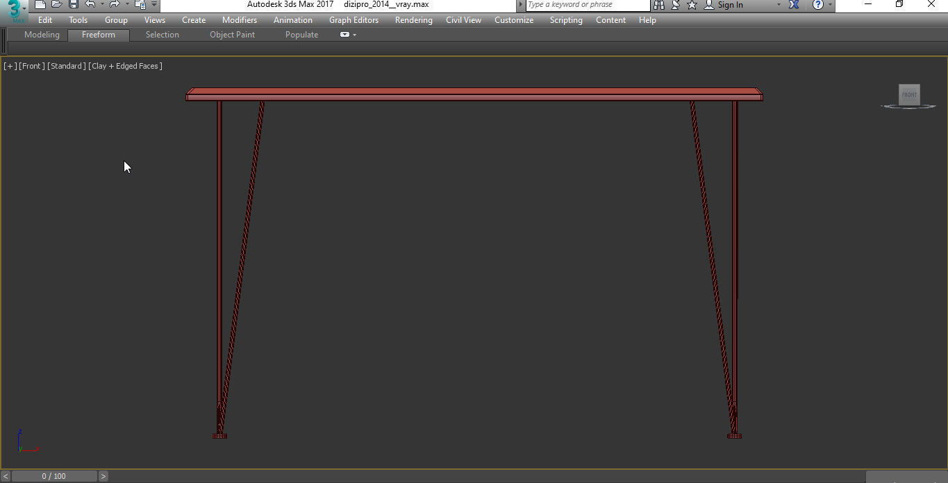 Gam Home FLAMINGO SQUARE COFFEE TABLE WITH COPPER LEGS 3d model Low-poly 3D model_3