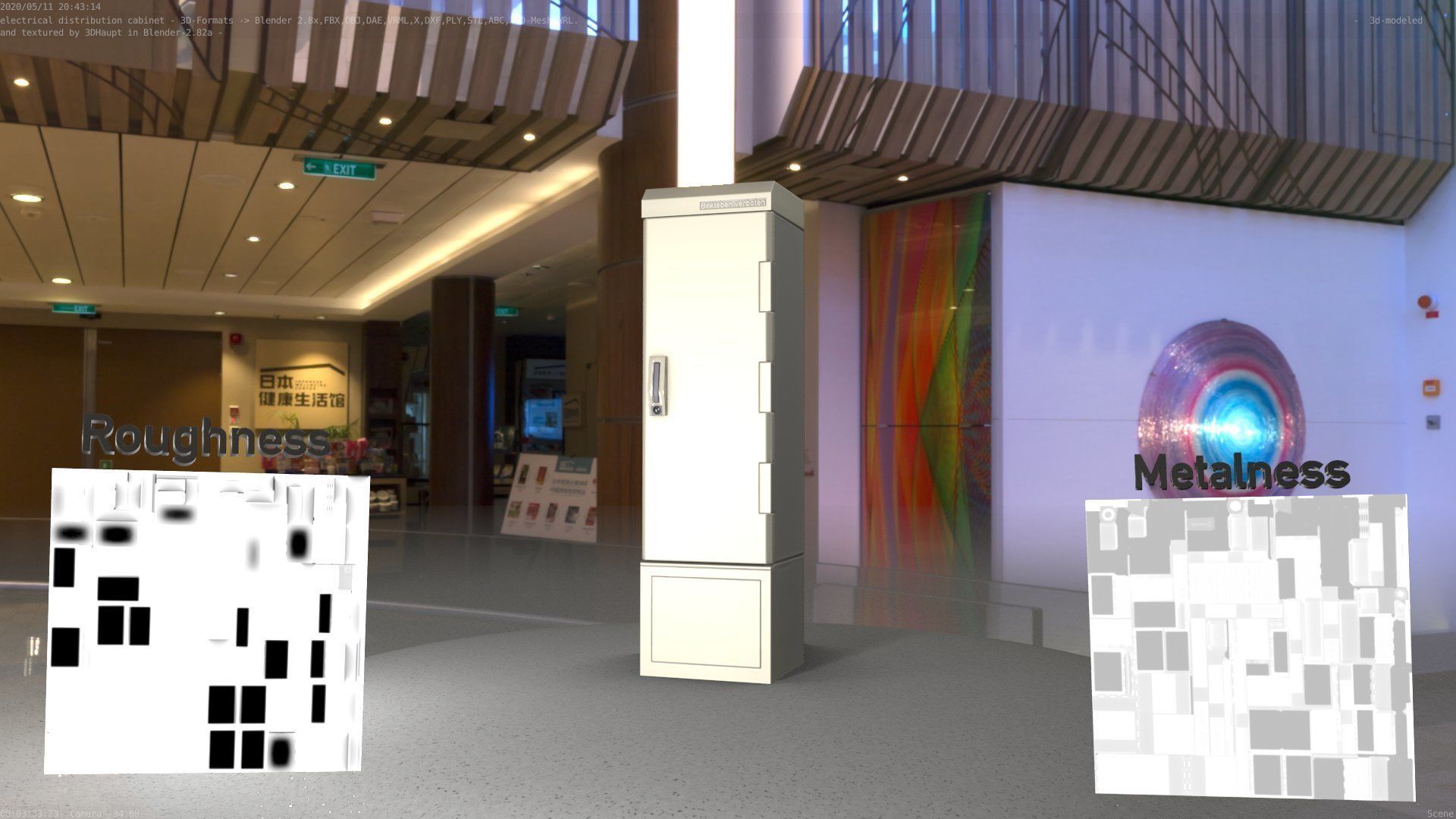 Electrical Distribution Cabinet 52 Low-poly 3D model_3