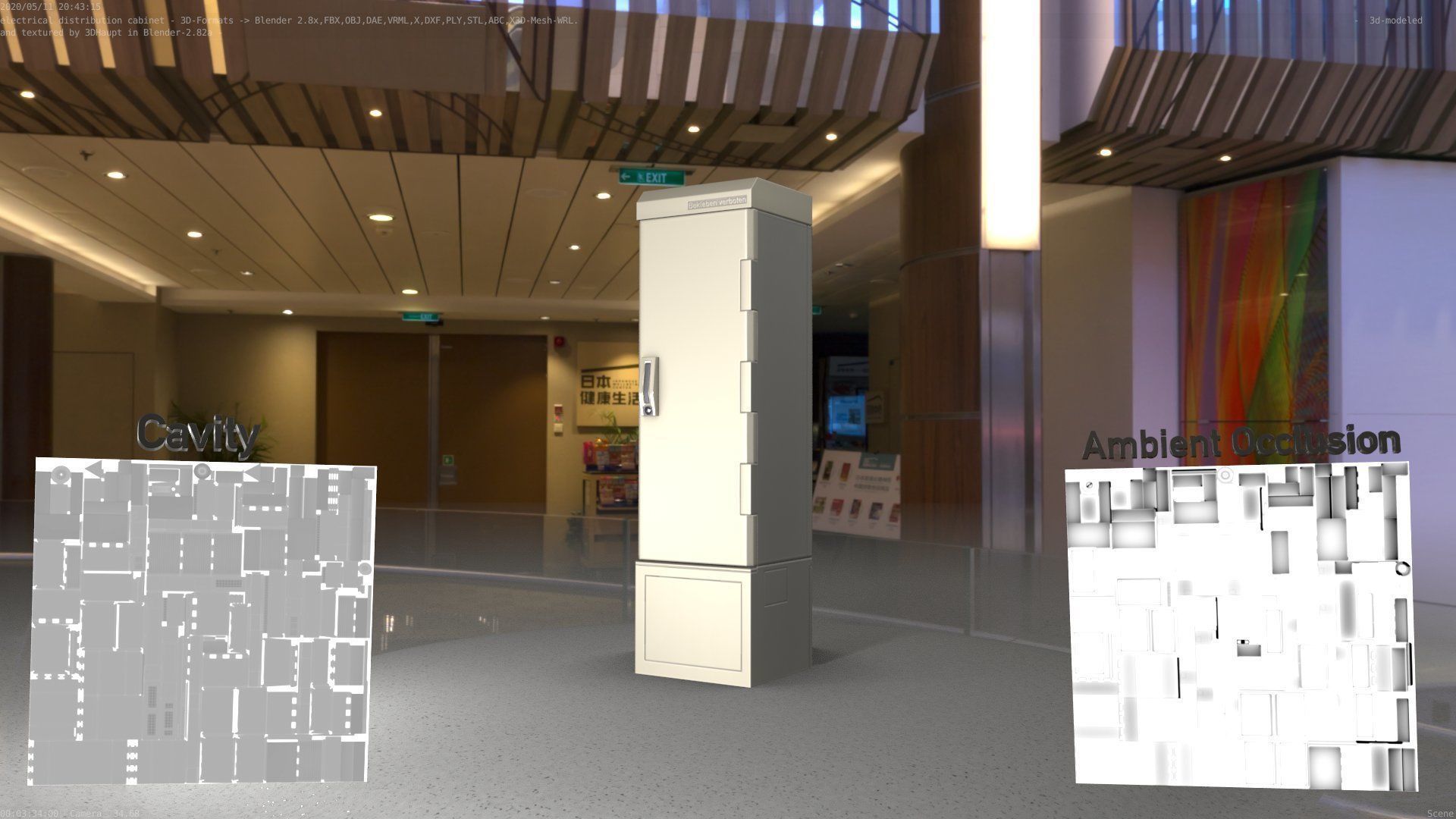 Electrical Distribution Cabinet 52 Low-poly 3D model_4