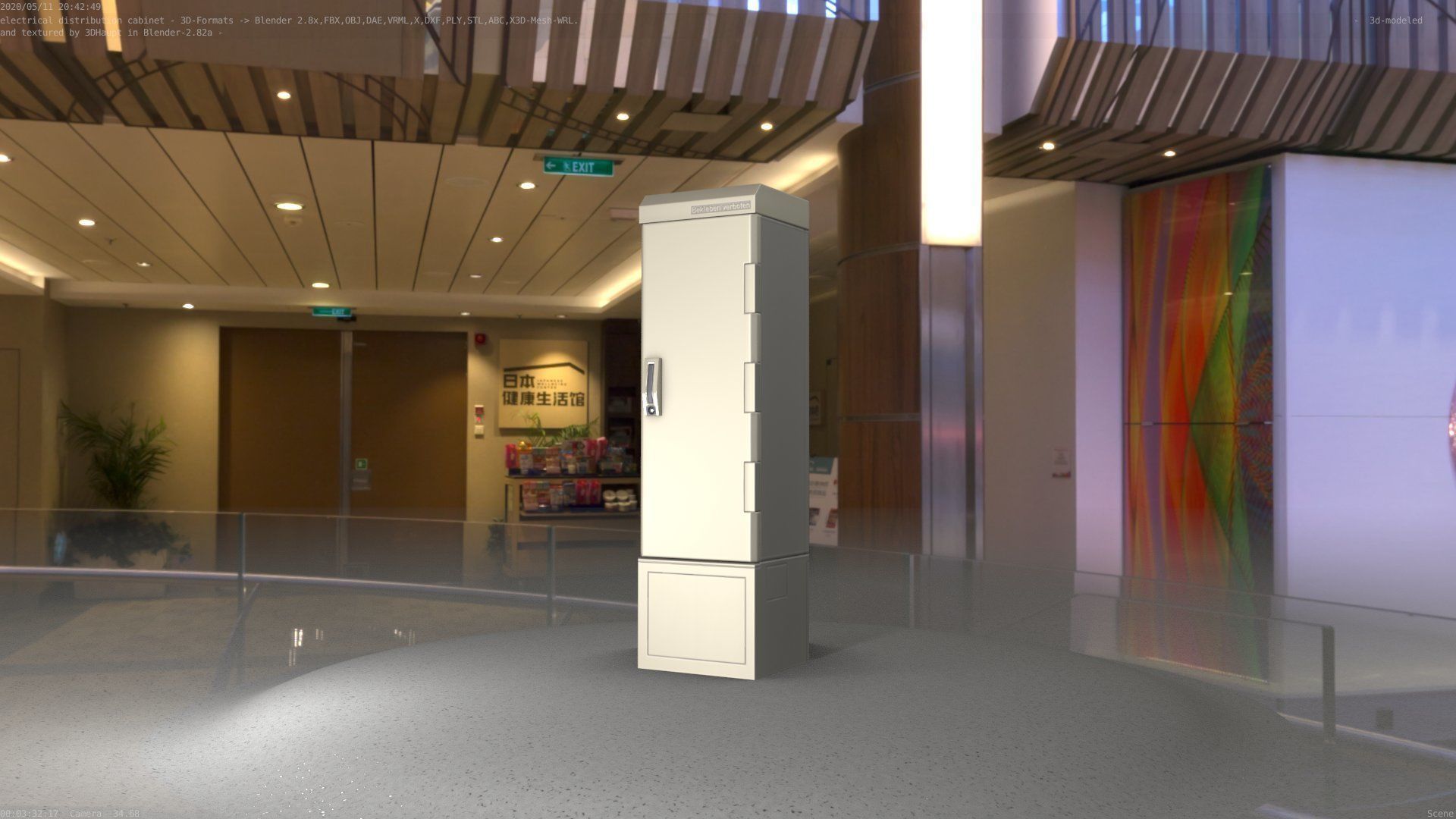 Electrical Distribution Cabinet 52 Low-poly 3D model_10