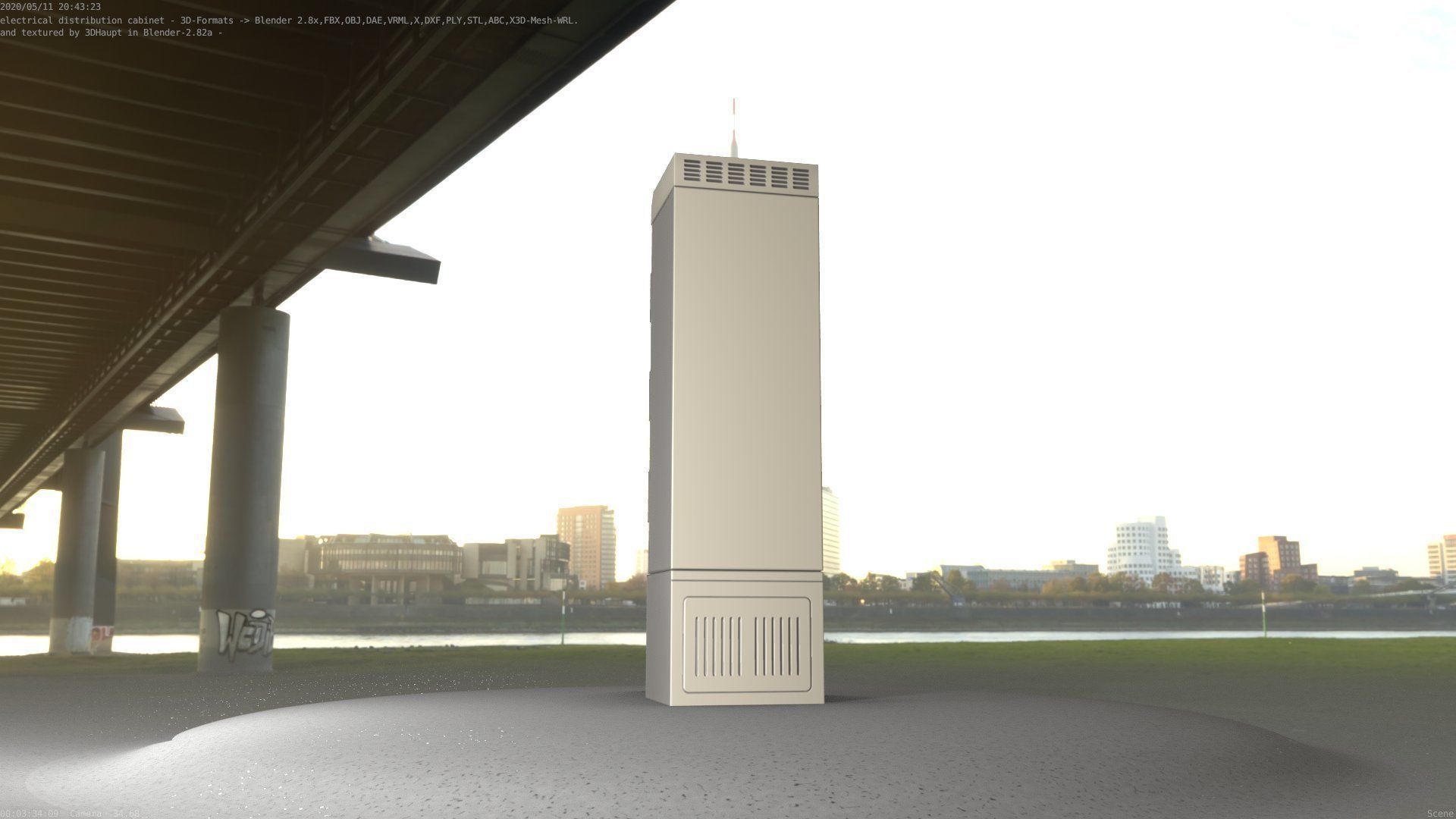 Electrical Distribution Cabinet 52 Low-poly 3D model_47