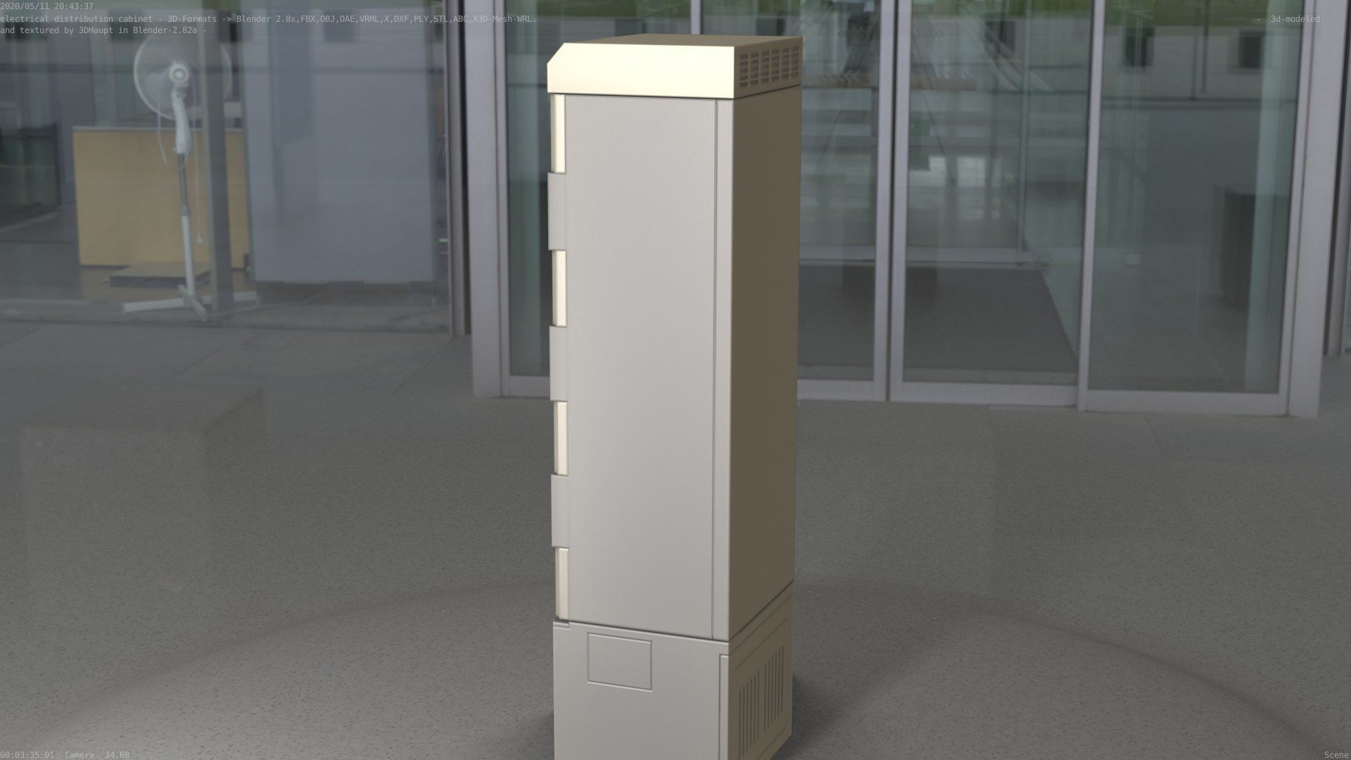 Electrical Distribution Cabinet 52 Low-poly 3D model_62