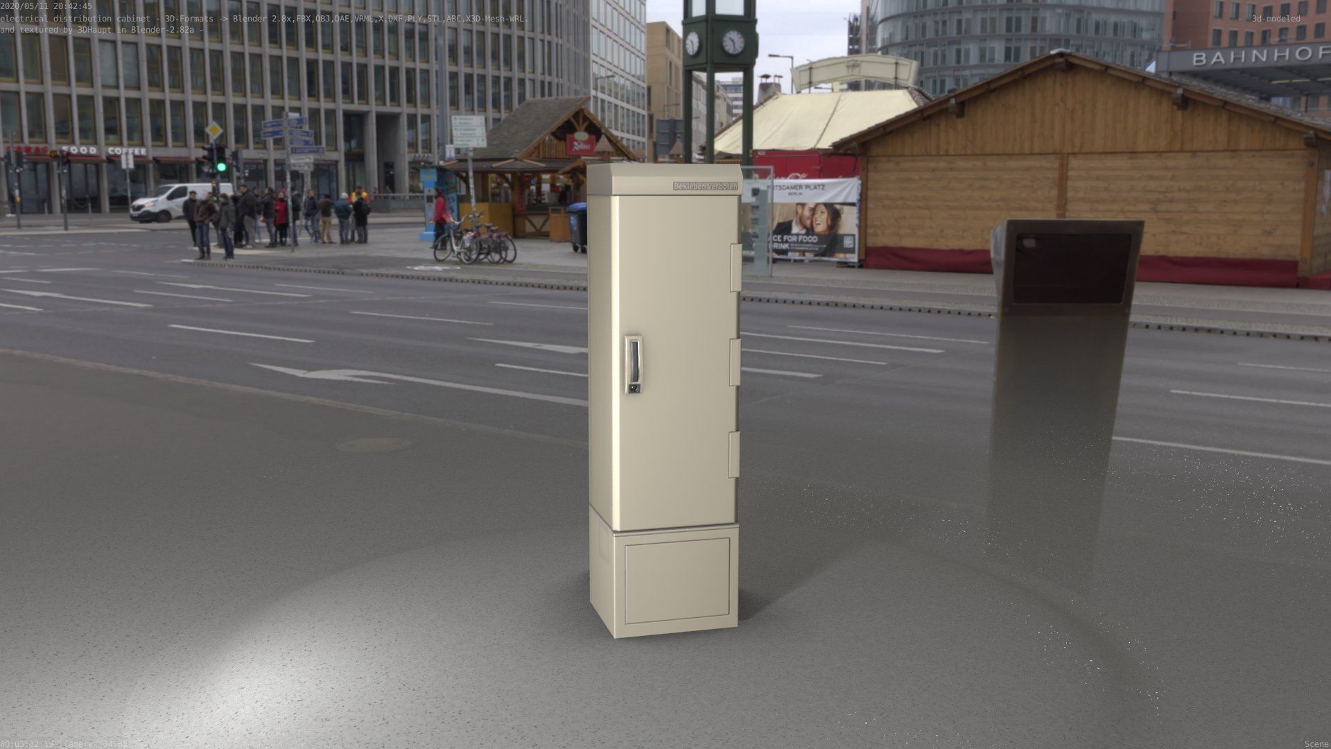 Electrical Distribution Cabinet 52 Low-poly 3D model_6