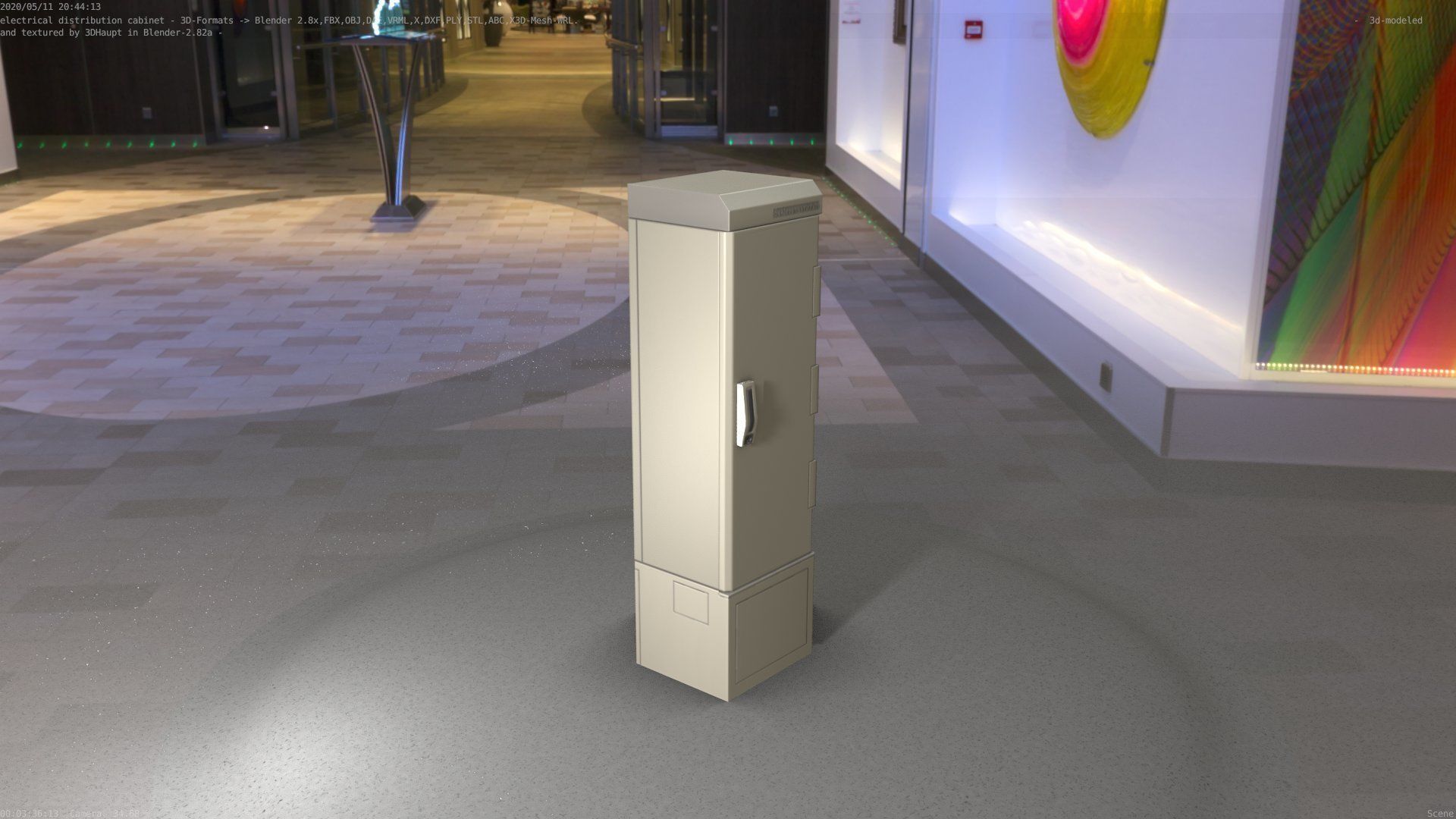 Electrical Distribution Cabinet 52 Low-poly 3D model_98