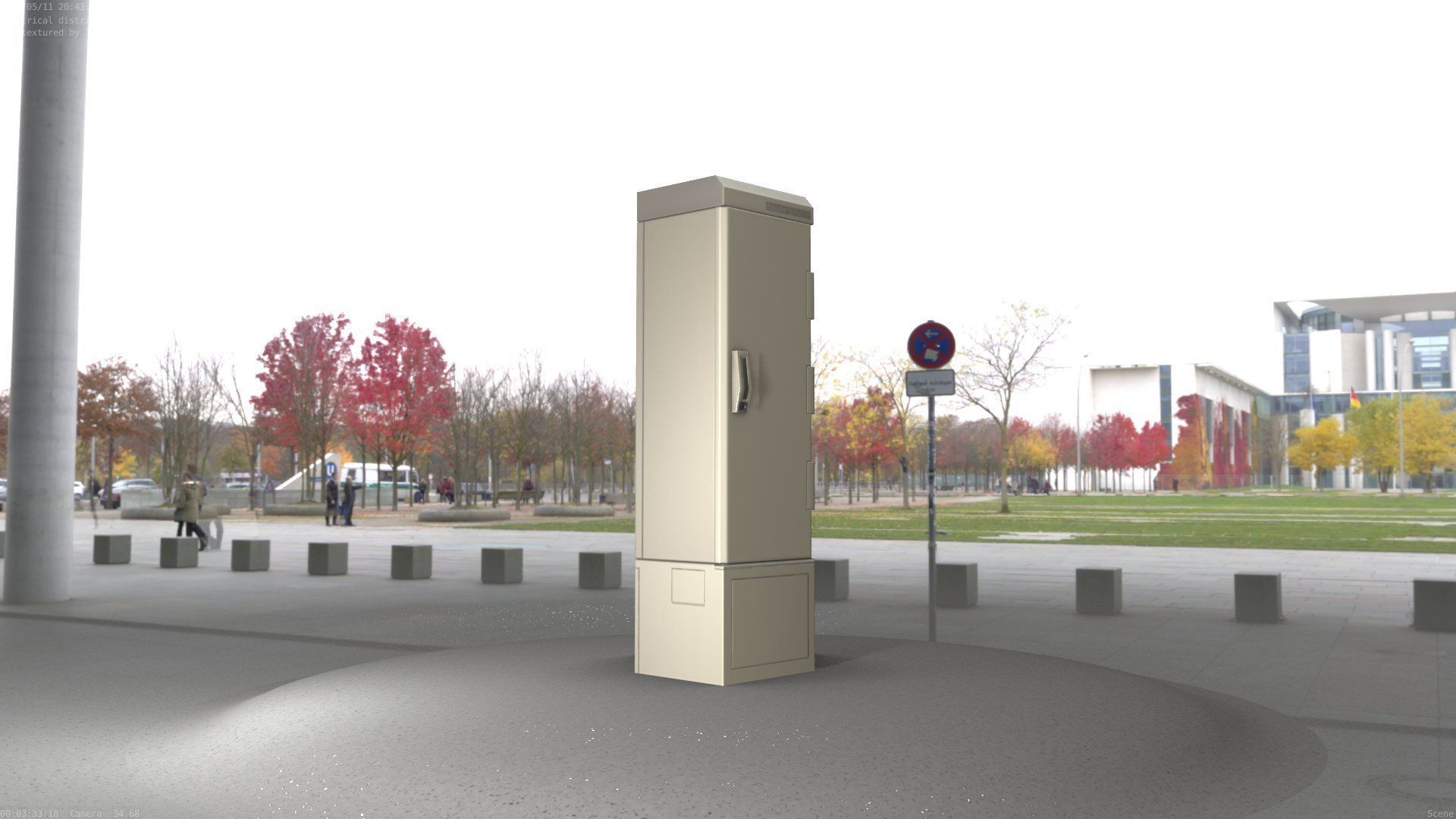 Electrical Distribution Cabinet 52 Low-poly 3D model_35