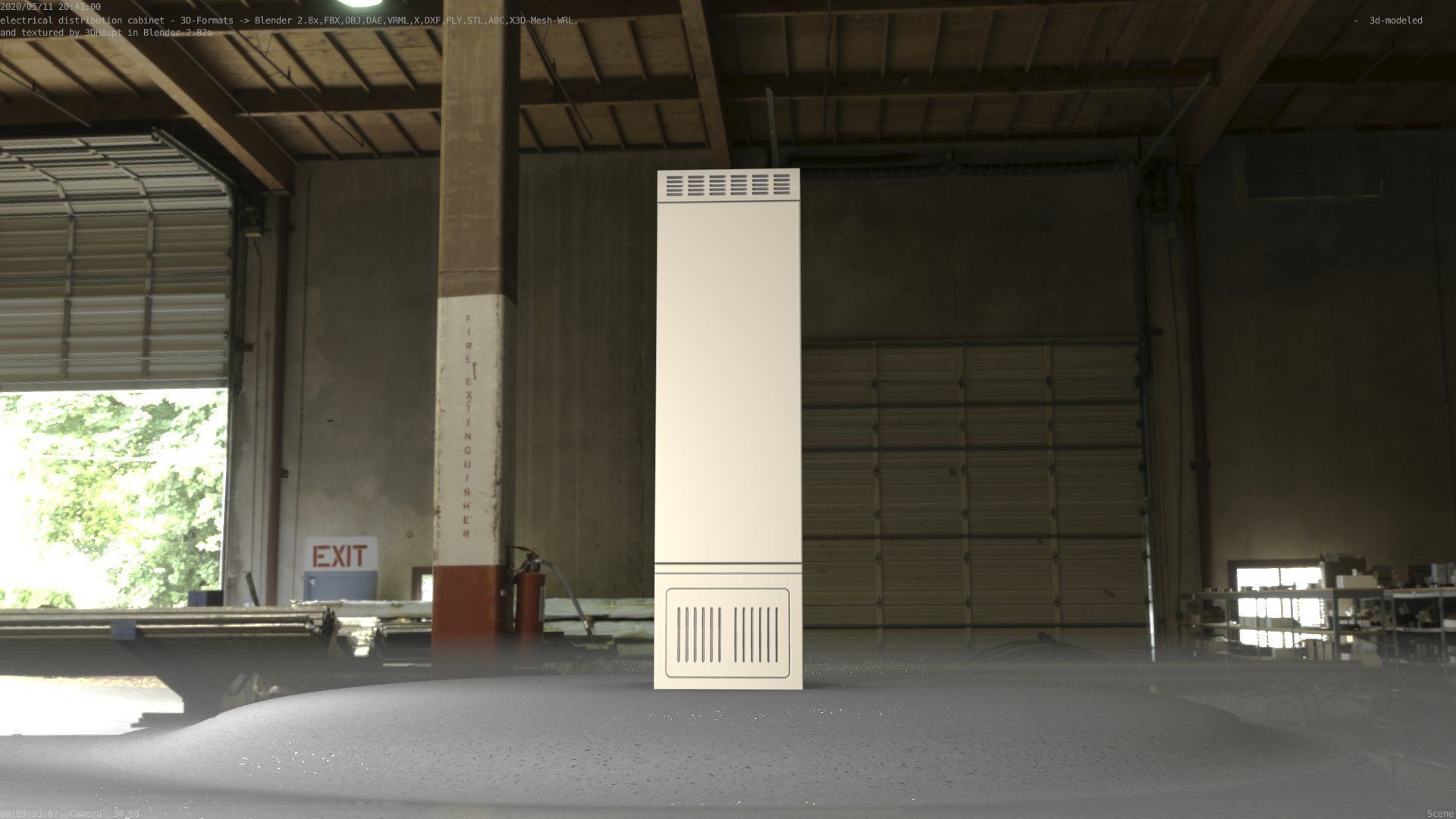 Electrical Distribution Cabinet 52 Low-poly 3D model_24