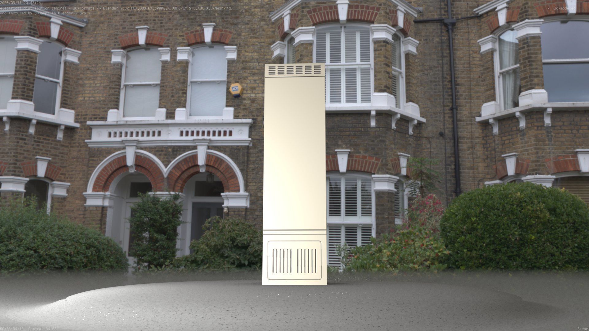 Electrical Distribution Cabinet 52 Low-poly 3D model_46