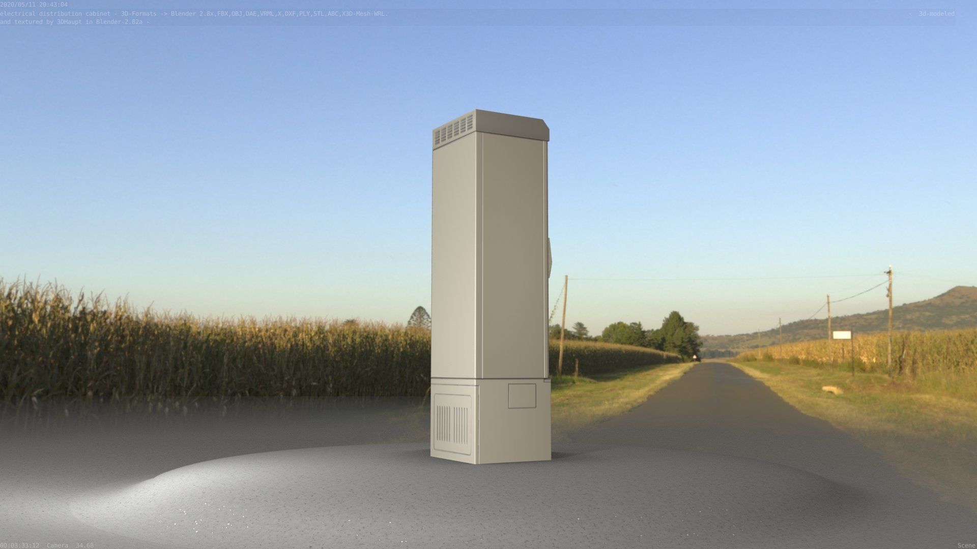 Electrical Distribution Cabinet 52 Low-poly 3D model_29