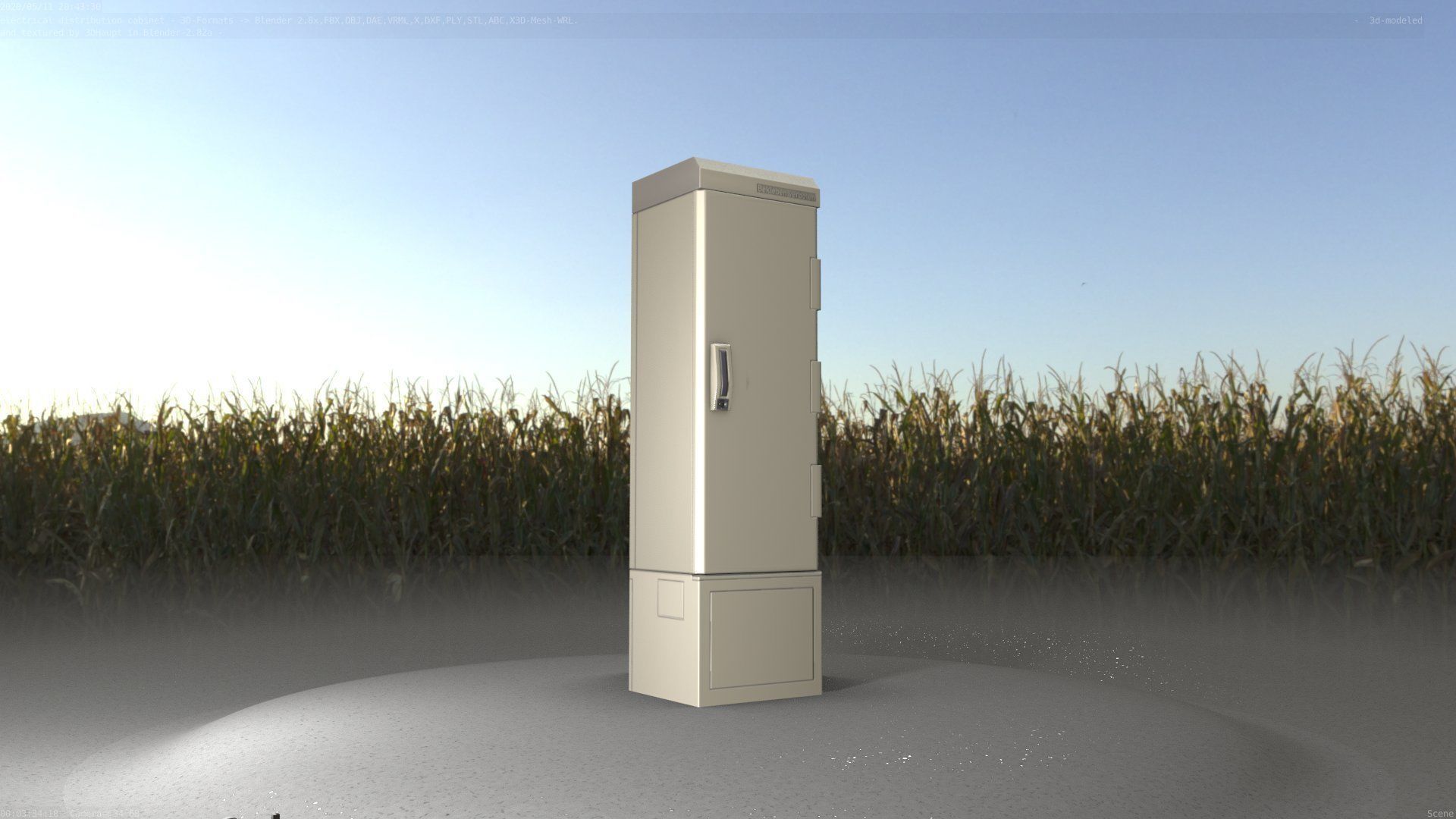 Electrical Distribution Cabinet 52 Low-poly 3D model_55