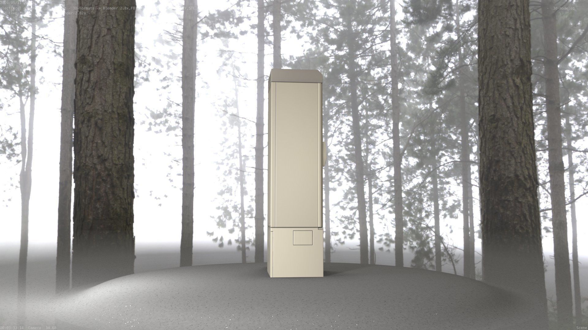 Electrical Distribution Cabinet 52 Low-poly 3D model_31