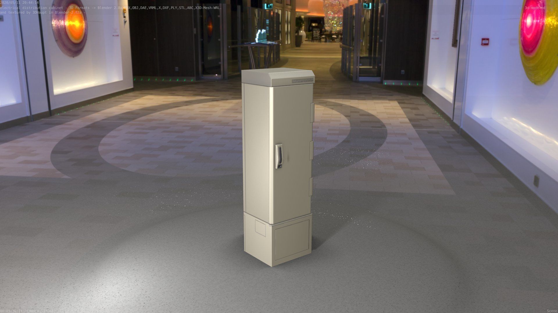 Electrical Distribution Cabinet 52 Low-poly 3D model_99