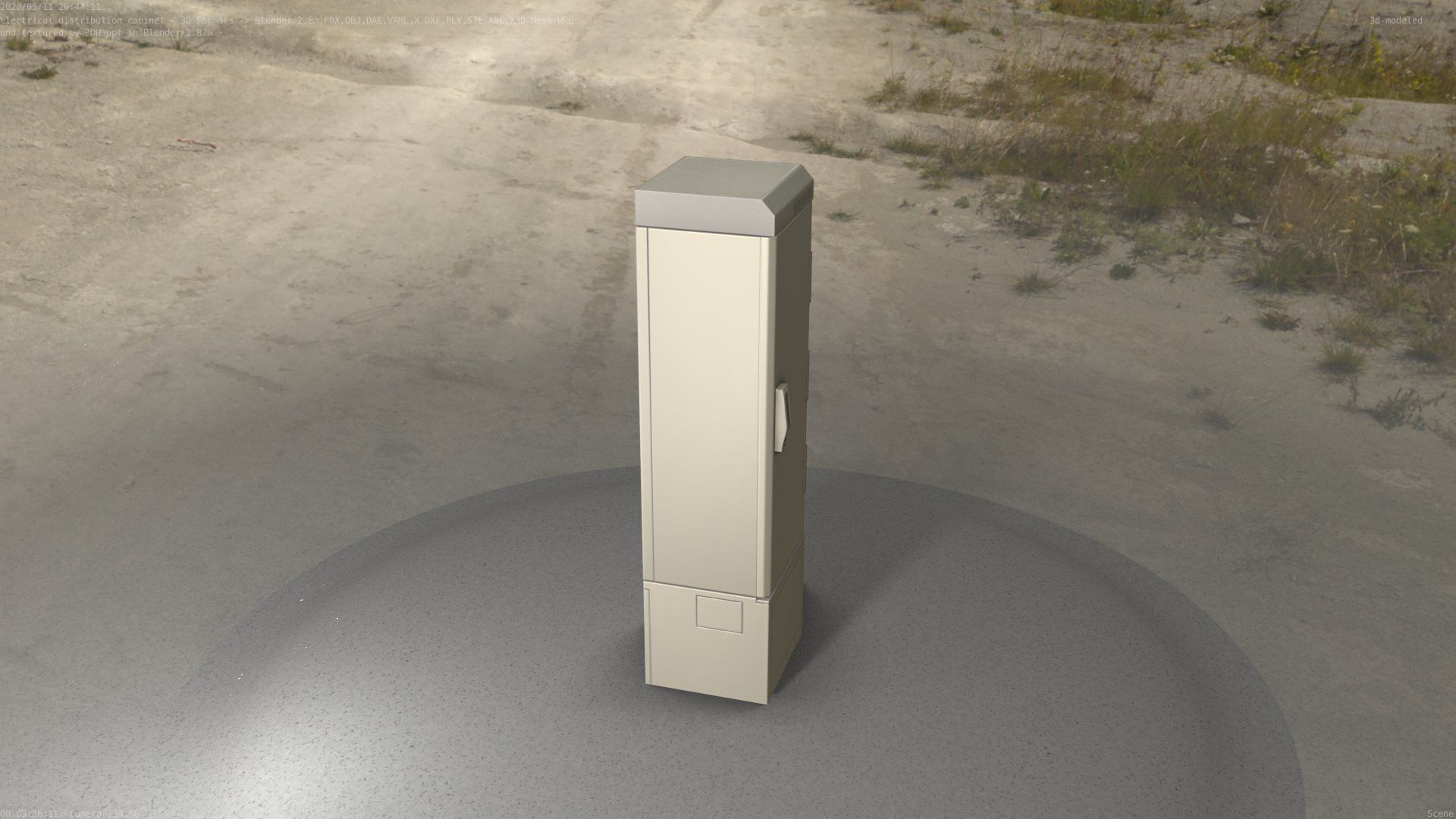 Electrical Distribution Cabinet 52 Low-poly 3D model_96