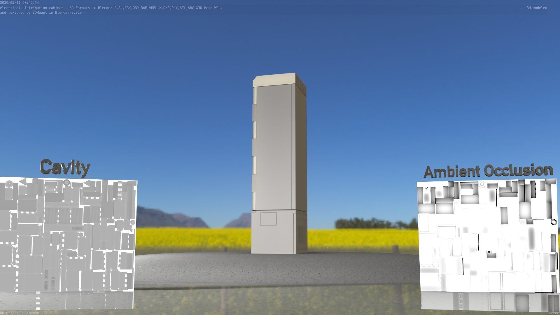 Electrical Distribution Cabinet 52 Low-poly 3D model_17