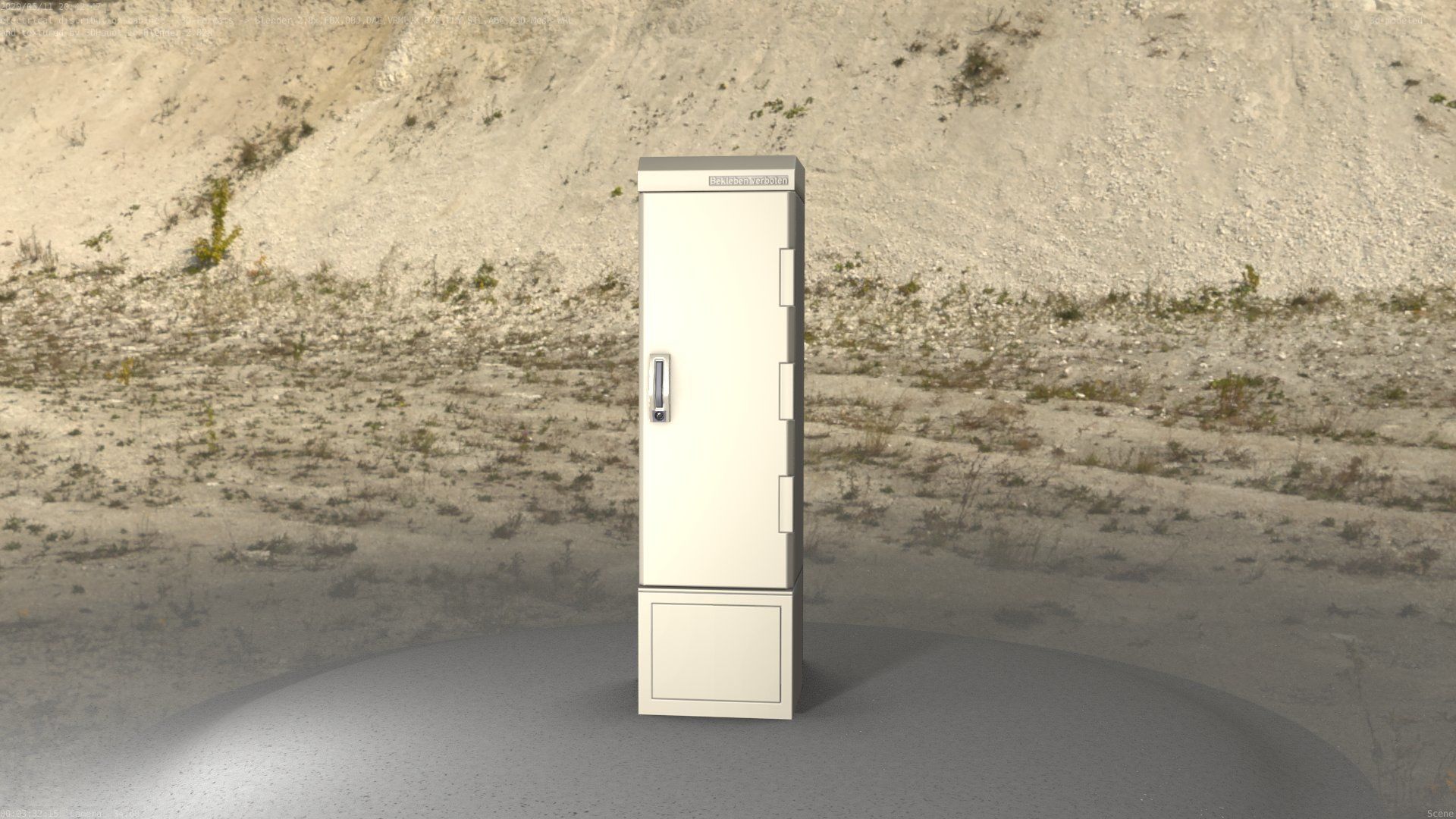 Electrical Distribution Cabinet 52 Low-poly 3D model_8