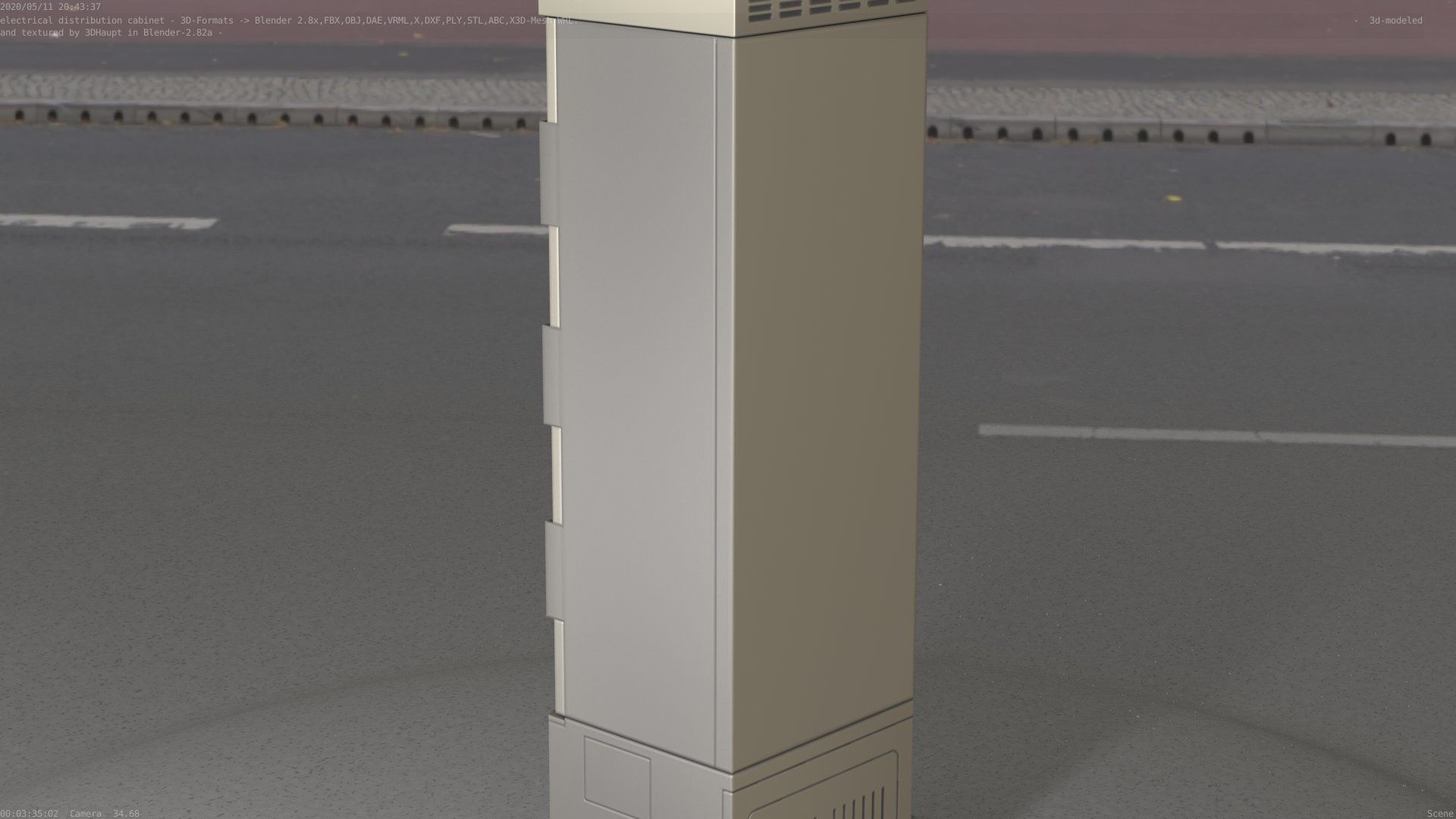 Electrical Distribution Cabinet 52 Low-poly 3D model_63