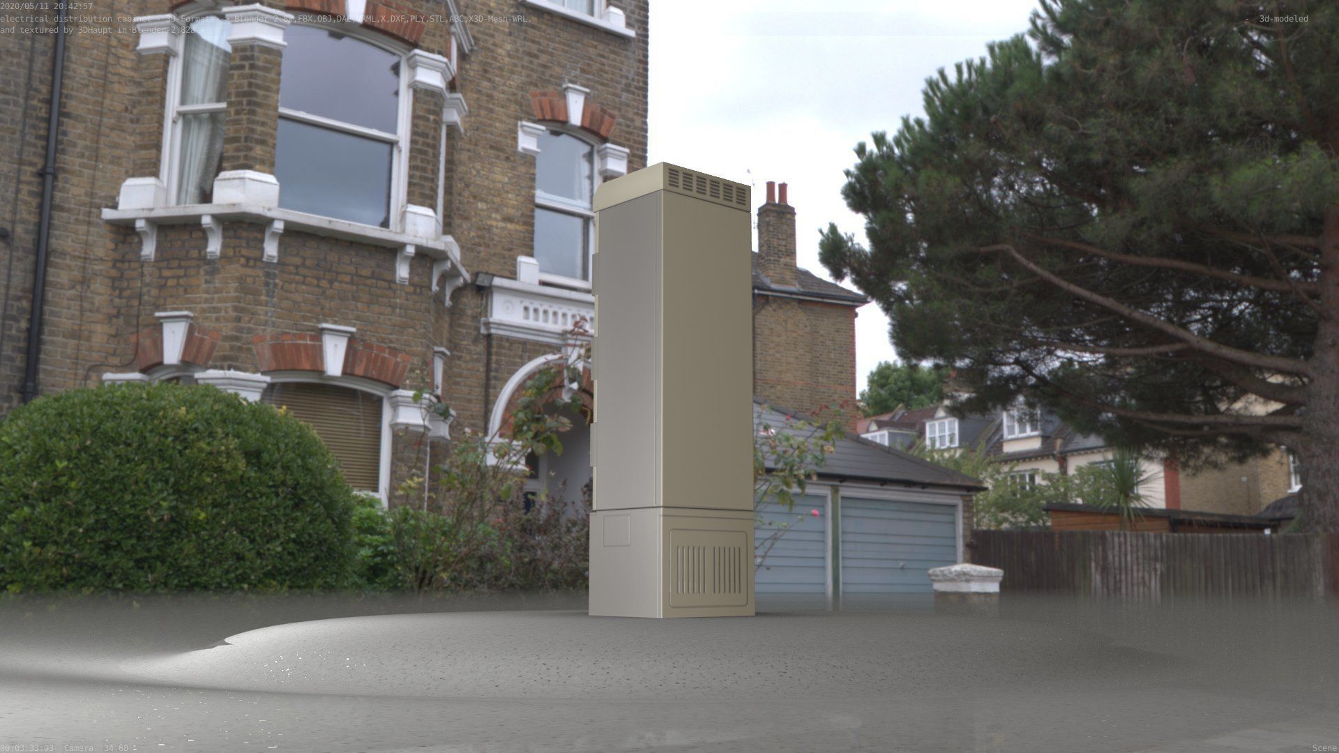 Electrical Distribution Cabinet 52 Low-poly 3D model_20