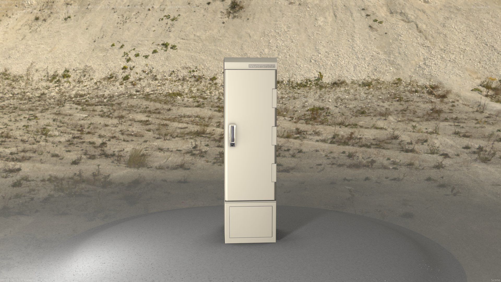 Electrical Distribution Cabinet 52 Low-poly 3D model_7