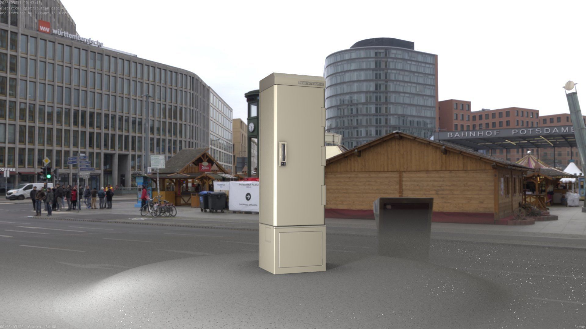 Electrical Distribution Cabinet 52 Low-poly 3D model_37