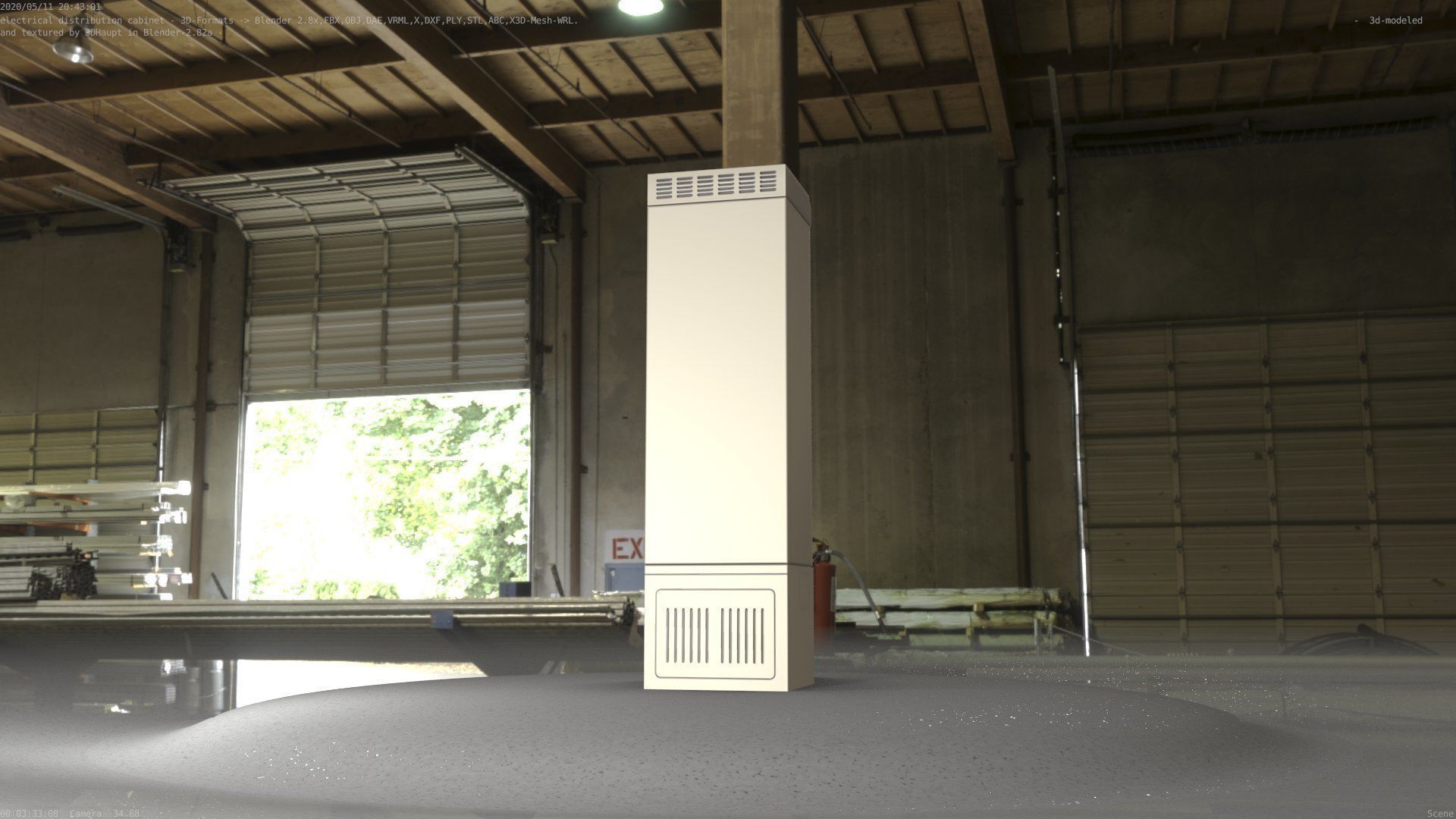 Electrical Distribution Cabinet 52 Low-poly 3D model_25