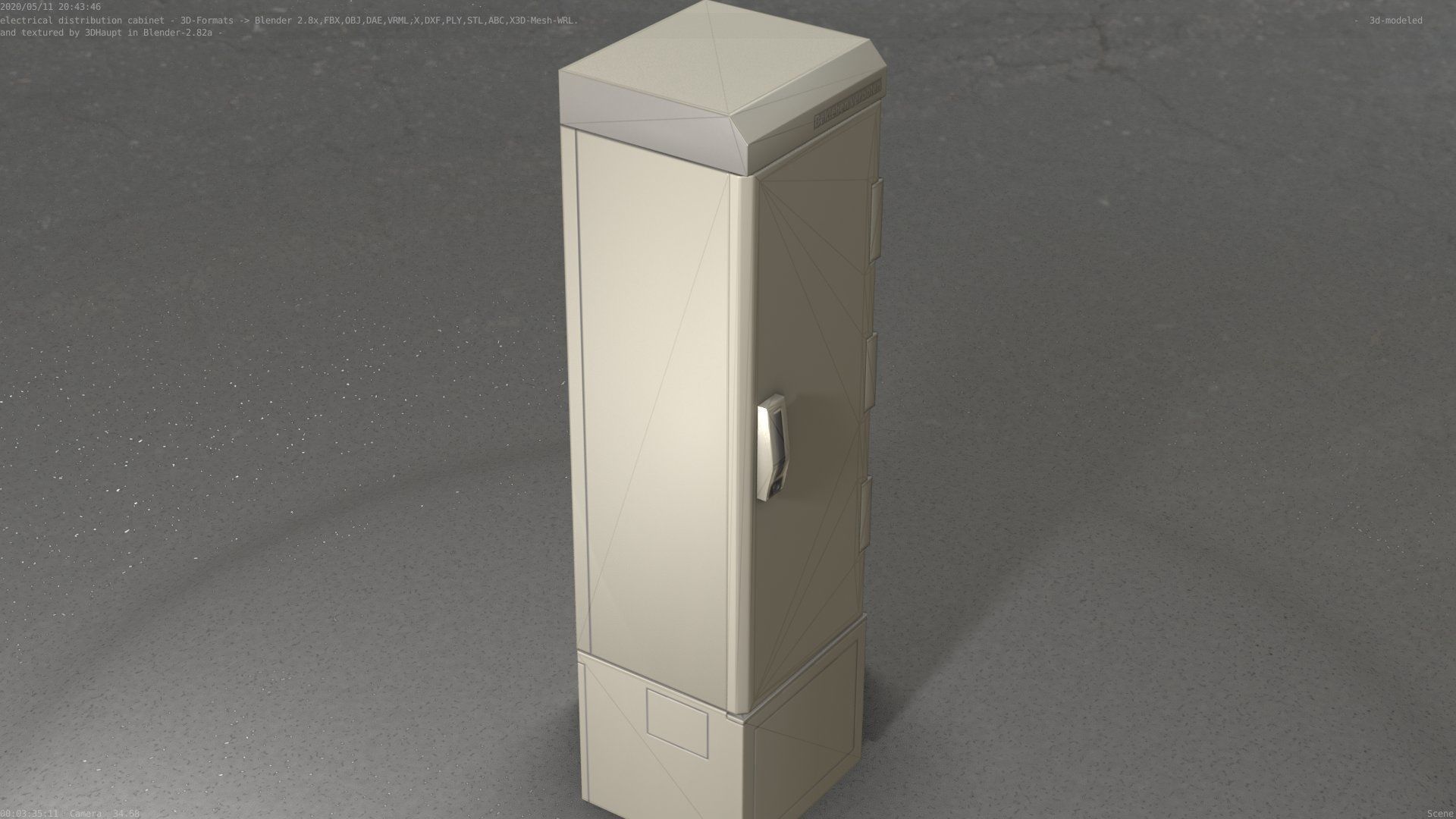 Electrical Distribution Cabinet 52 Low-poly 3D model_72