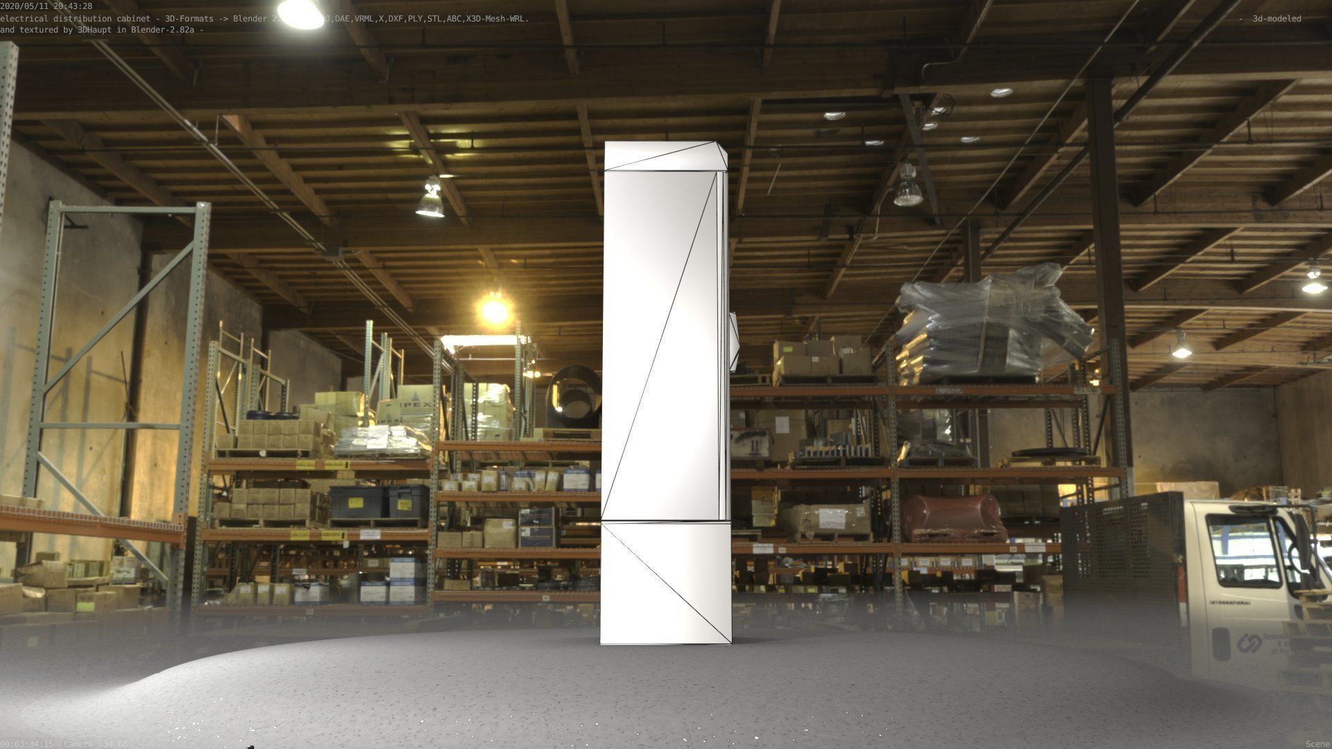 Electrical Distribution Cabinet 52 Low-poly 3D model_52