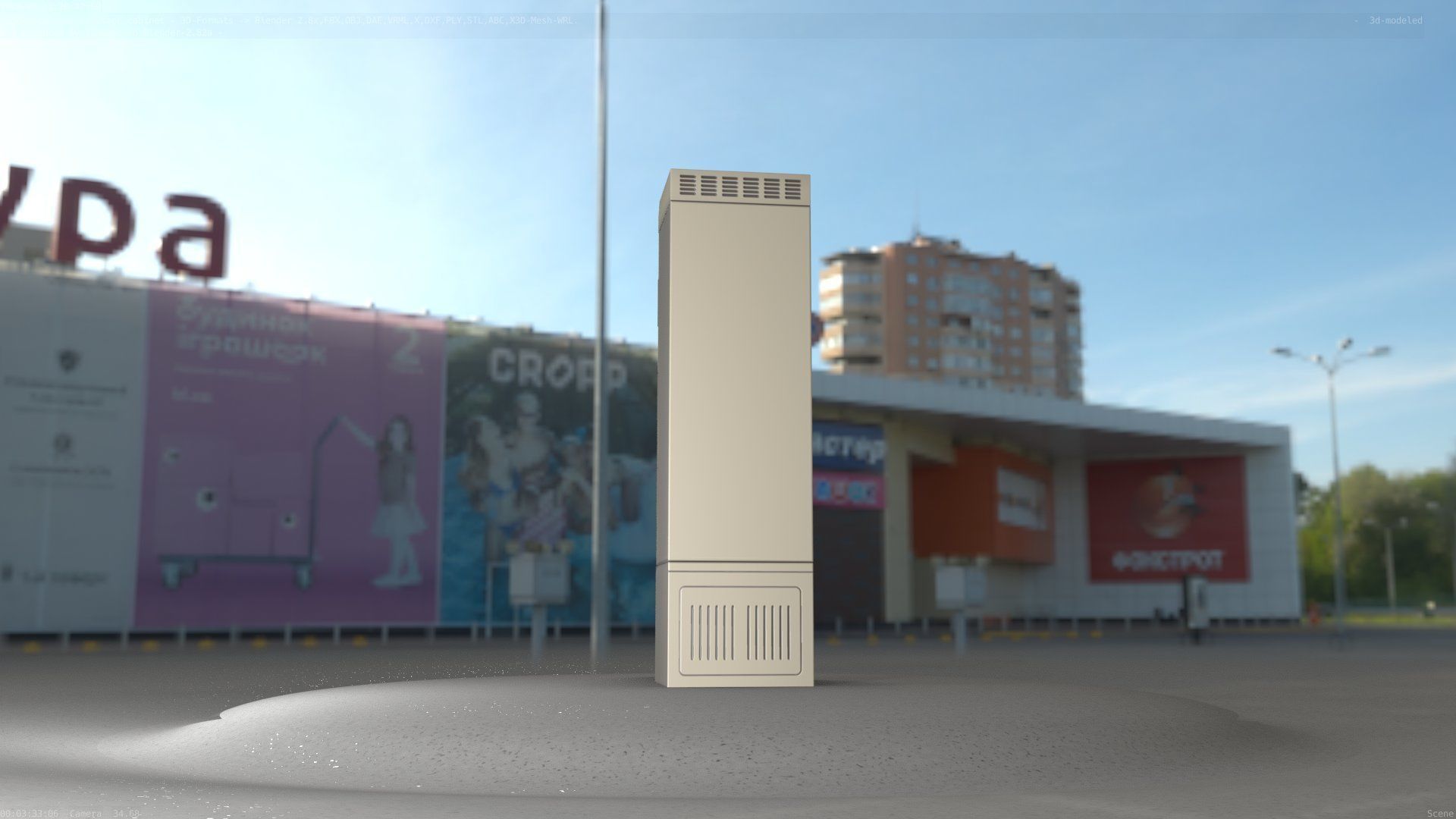 Electrical Distribution Cabinet 52 Low-poly 3D model_23