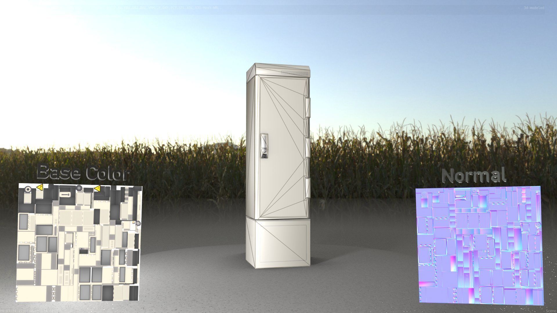 Electrical Distribution Cabinet 52 Low-poly 3D model_56