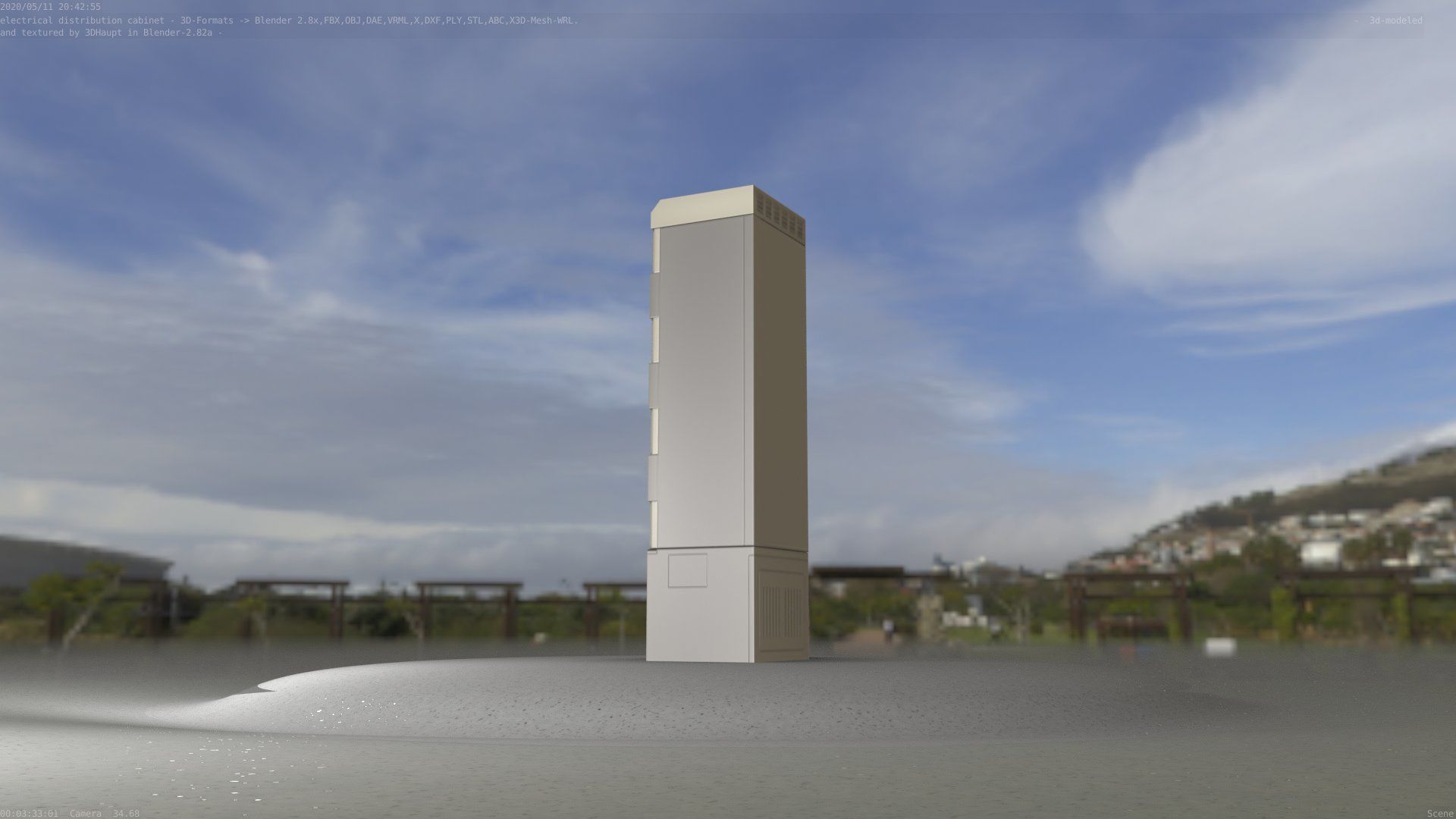 Electrical Distribution Cabinet 52 Low-poly 3D model_18