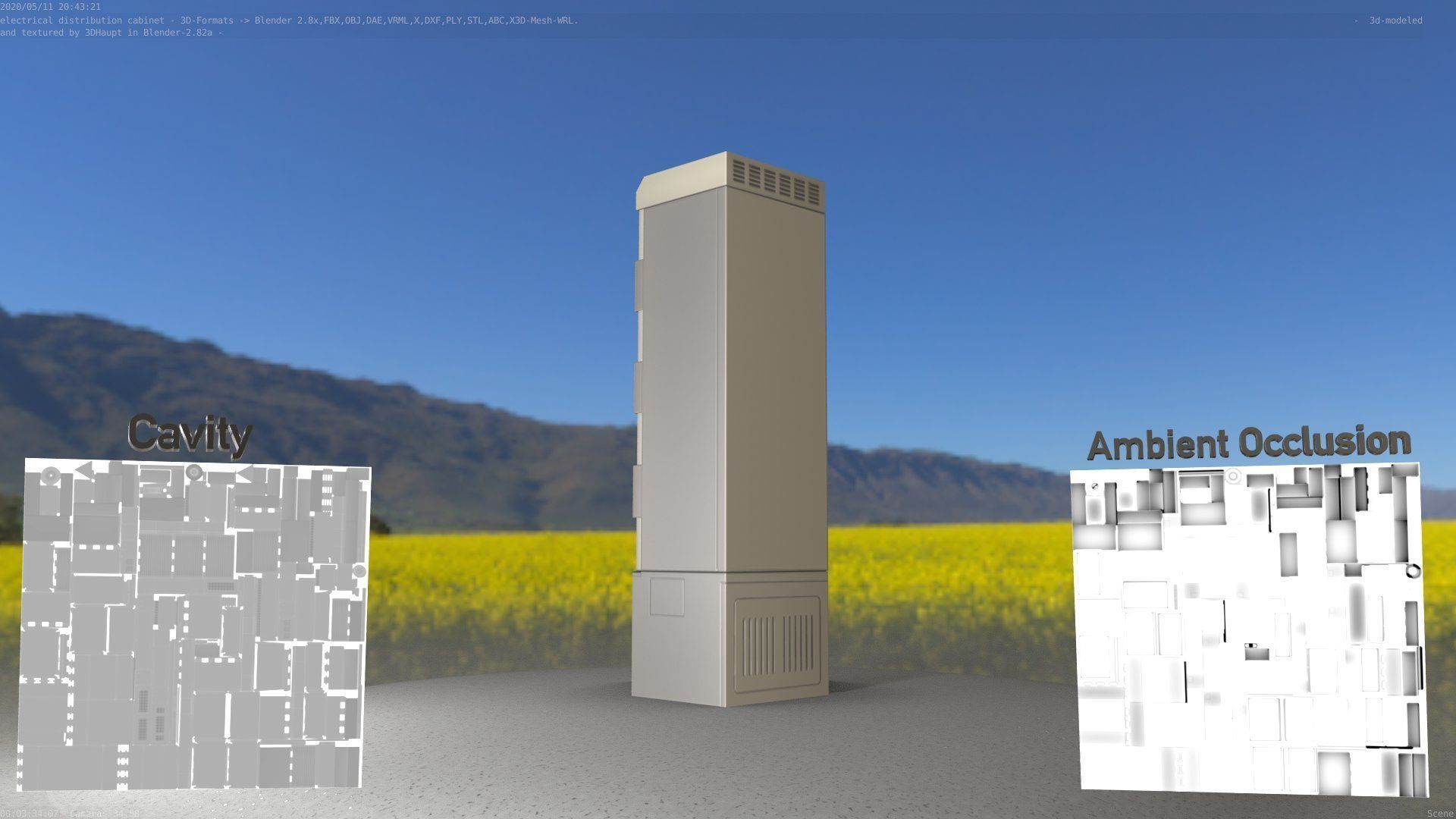Electrical Distribution Cabinet 52 Low-poly 3D model_44