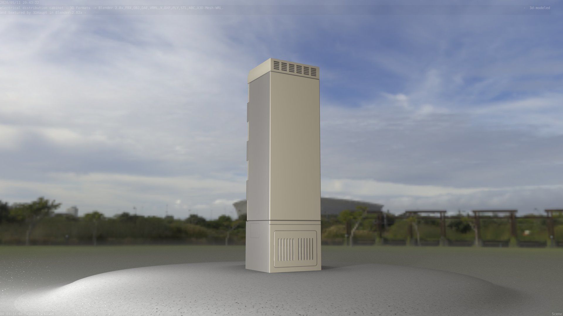 Electrical Distribution Cabinet 52 Low-poly 3D model_45