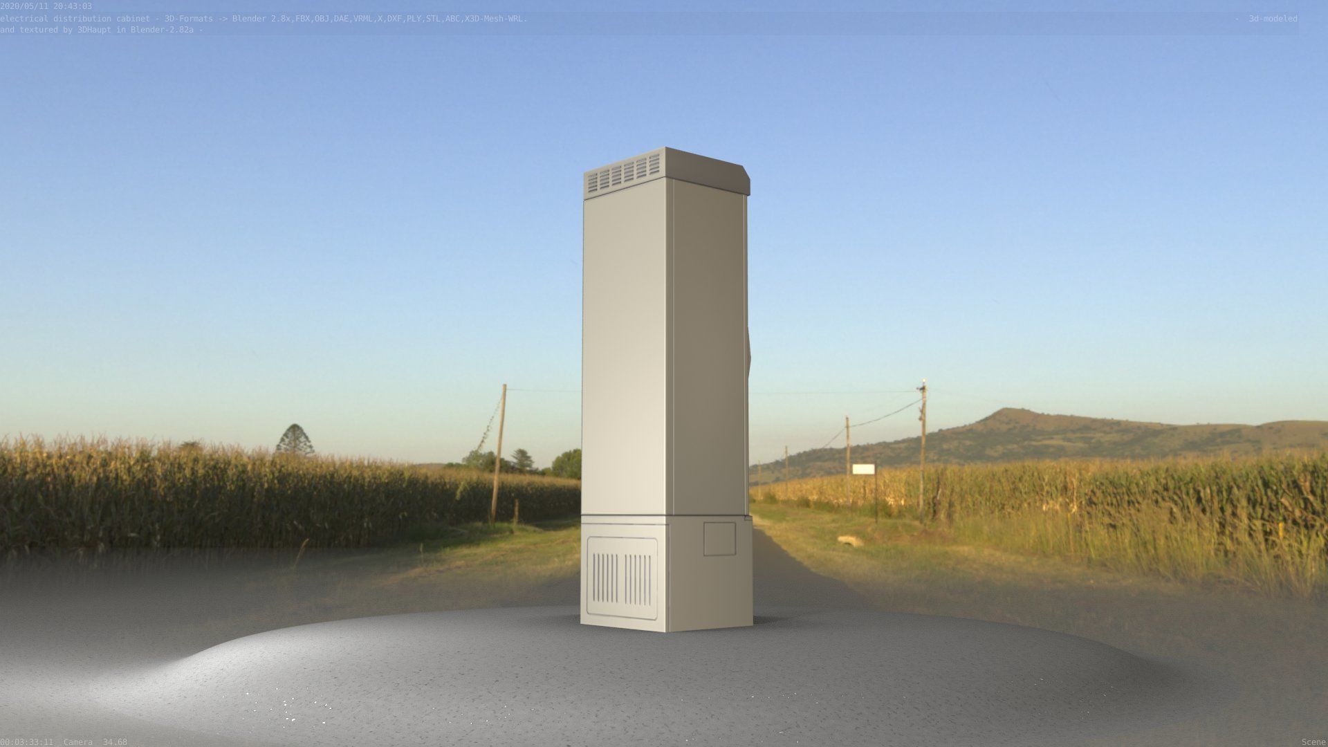 Electrical Distribution Cabinet 52 Low-poly 3D model_28