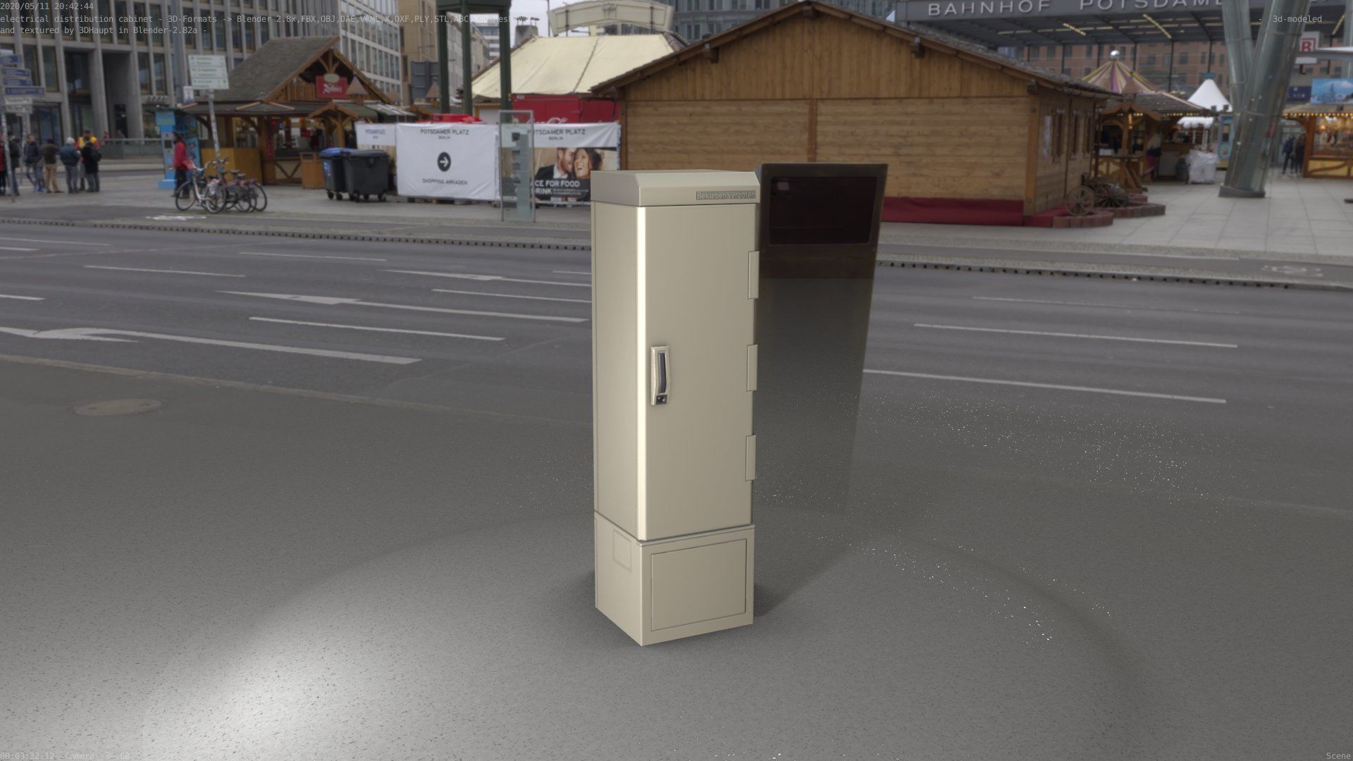 Electrical Distribution Cabinet 52 Low-poly 3D model_5