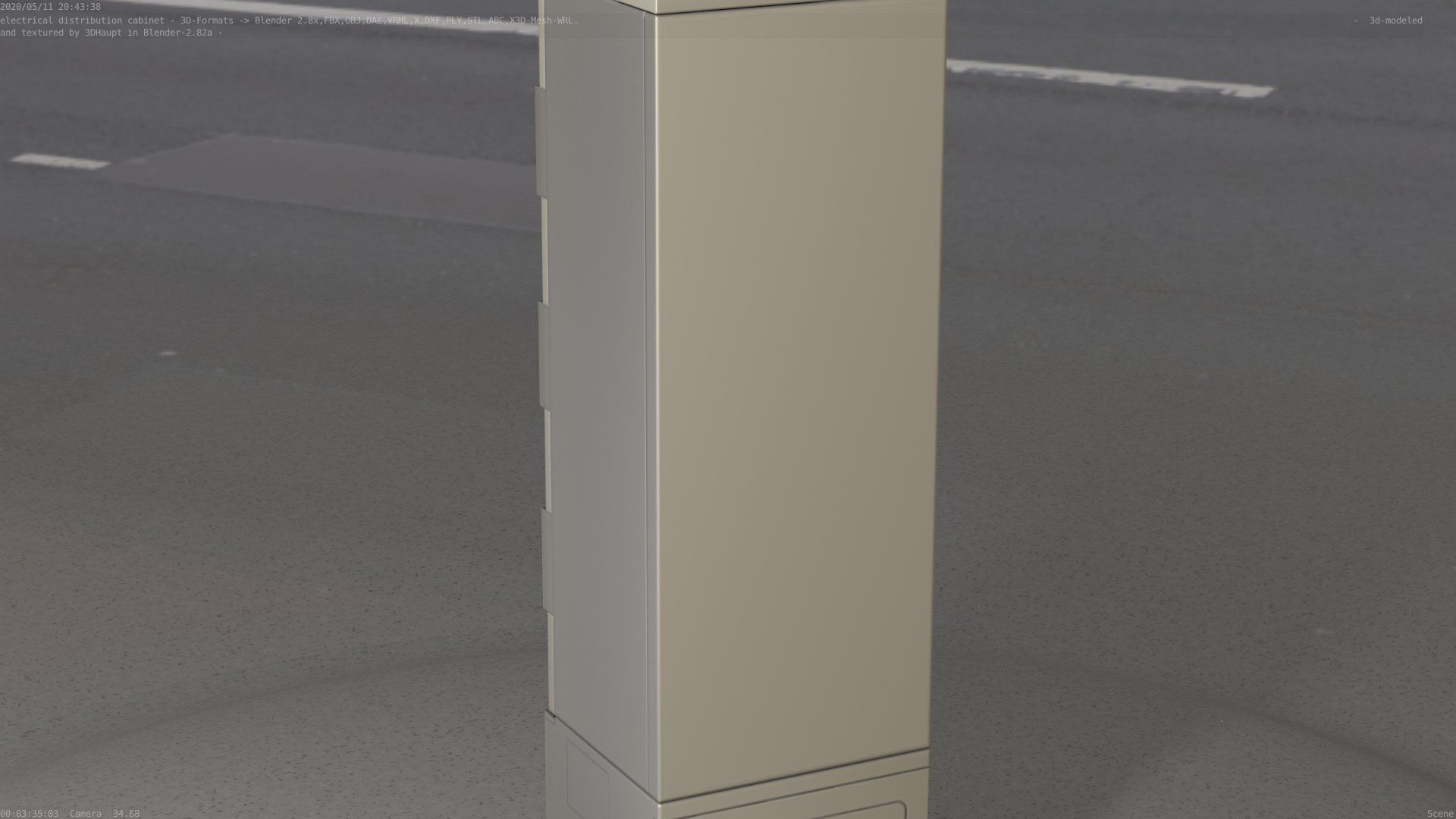 Electrical Distribution Cabinet 52 Low-poly 3D model_64