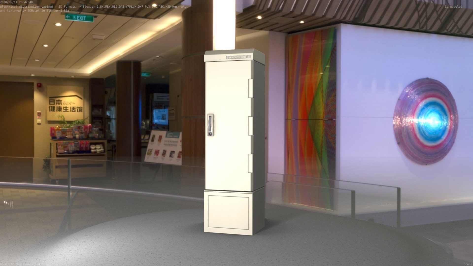 Electrical Distribution Cabinet 52 Low-poly 3D model_9