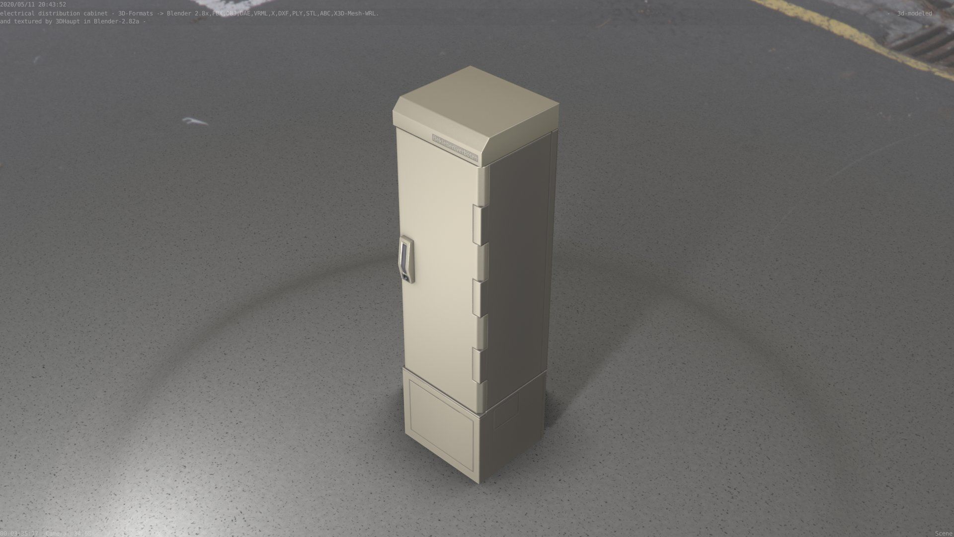 Electrical Distribution Cabinet 52 Low-poly 3D model_78