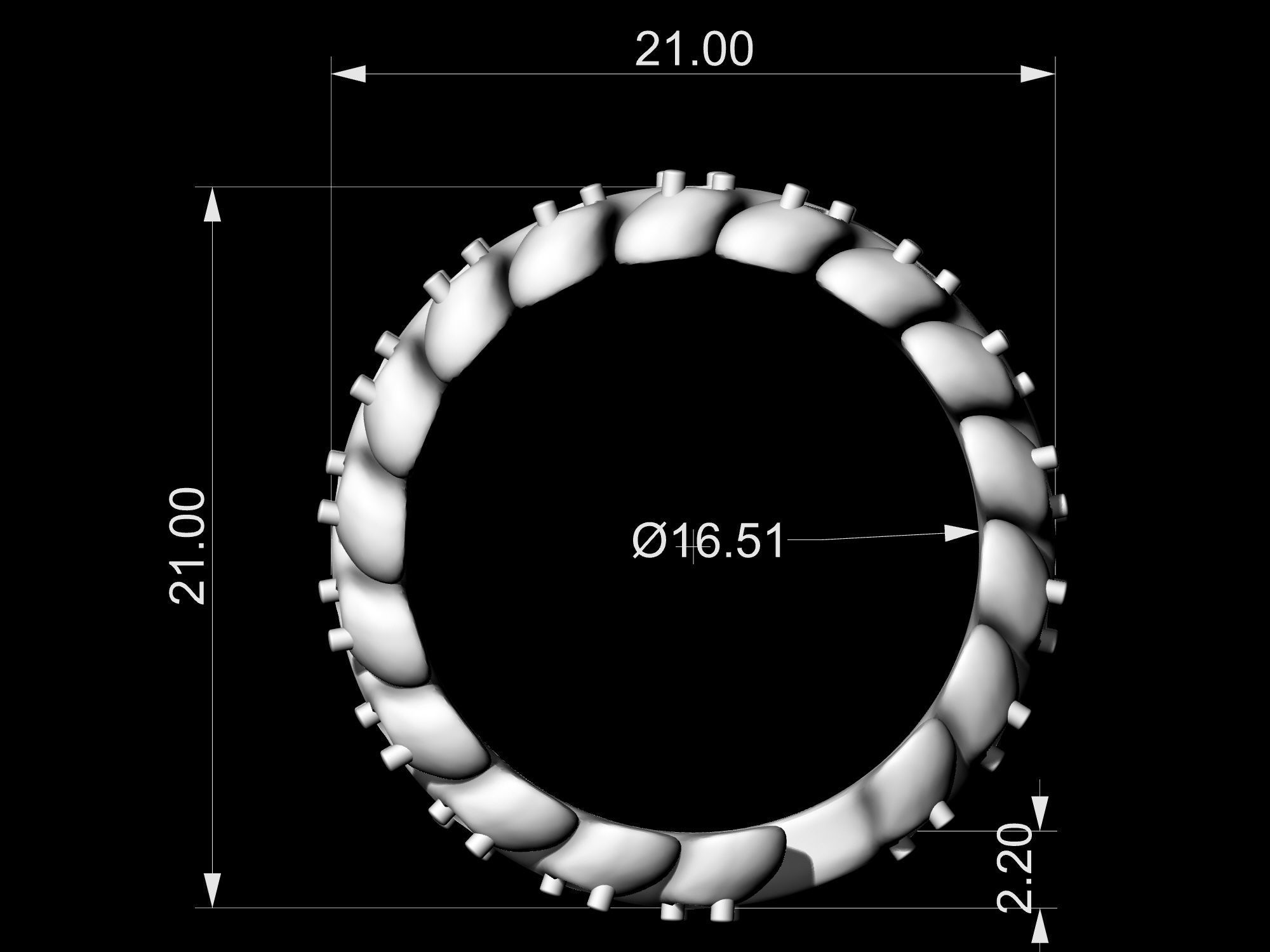 Billows Ring 3D print model_11