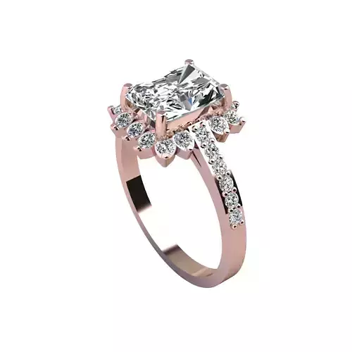 Fancy Halo Ring 3d Print Model