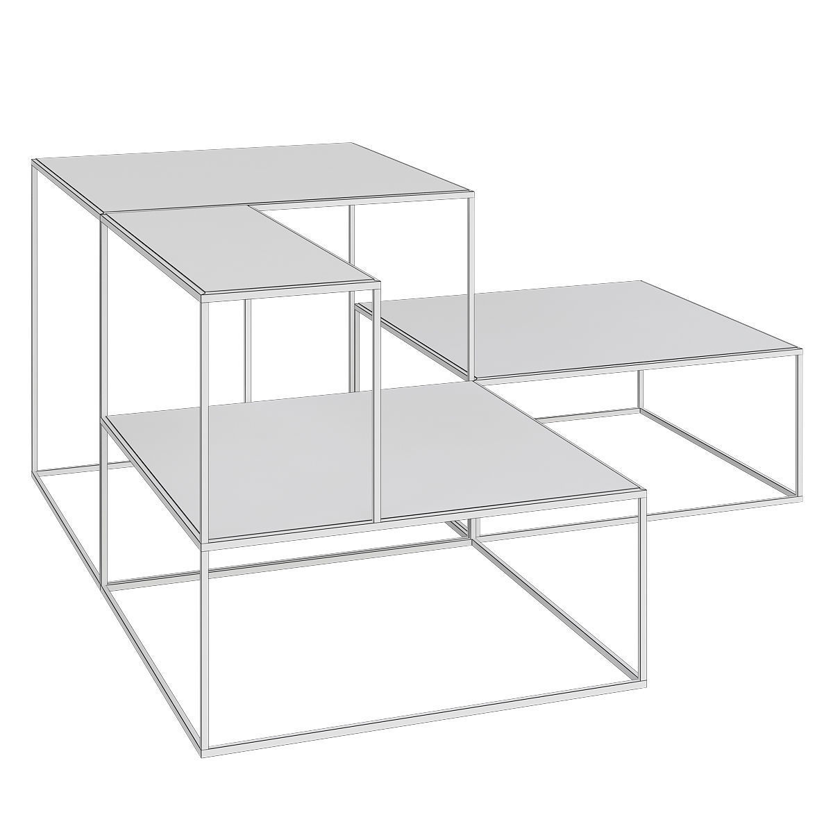 Francesca Levi KUBRIK CORTEN SET OF 3 COFFEE TABLES 3d model Low-poly 3D model_1