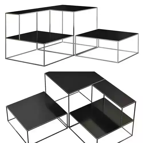 Francesca Levi KUBRIK IRON SET OF 3 COFFEE TABLES 3d model