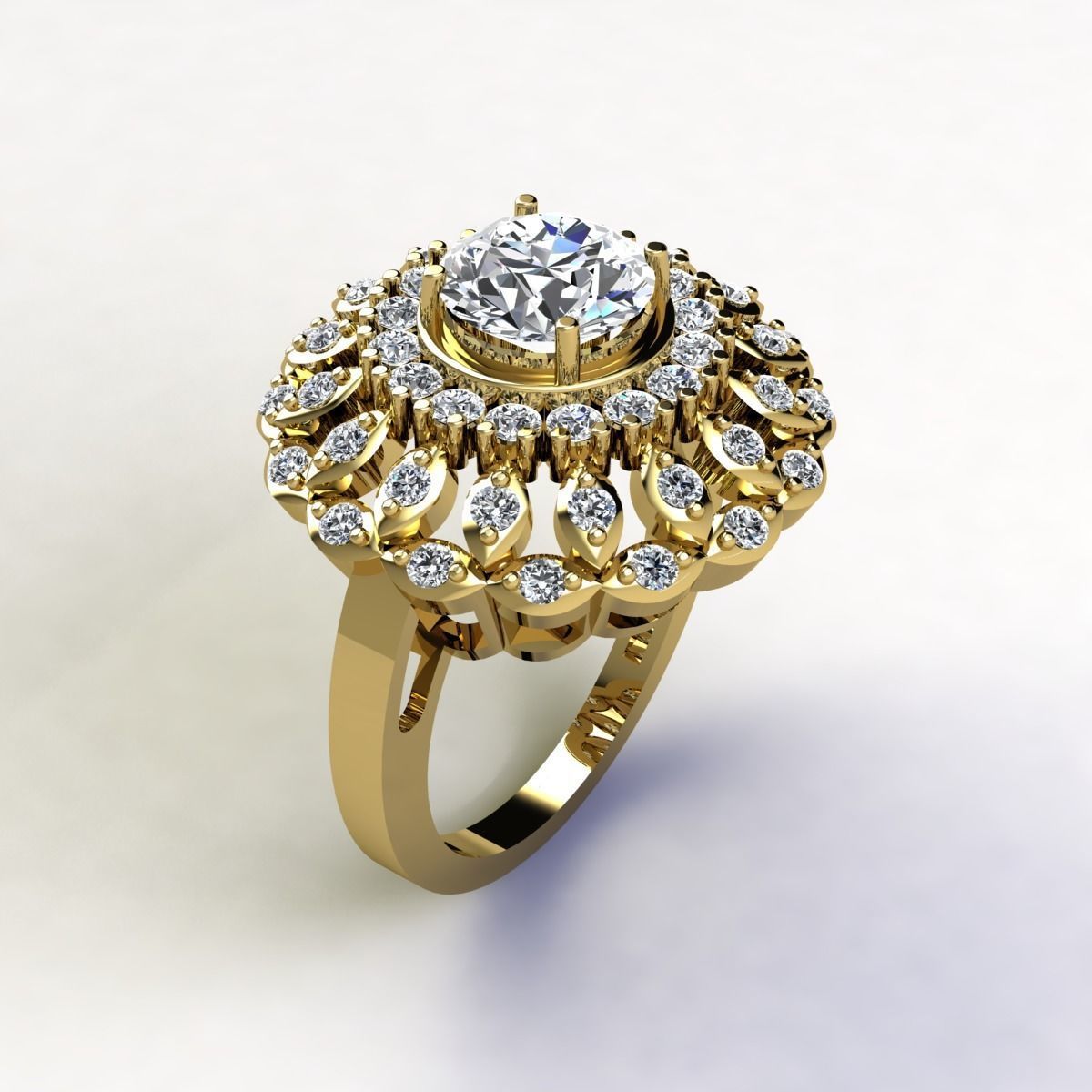 Big Woman Fancy Ring 3d Print Model 3D print model_8