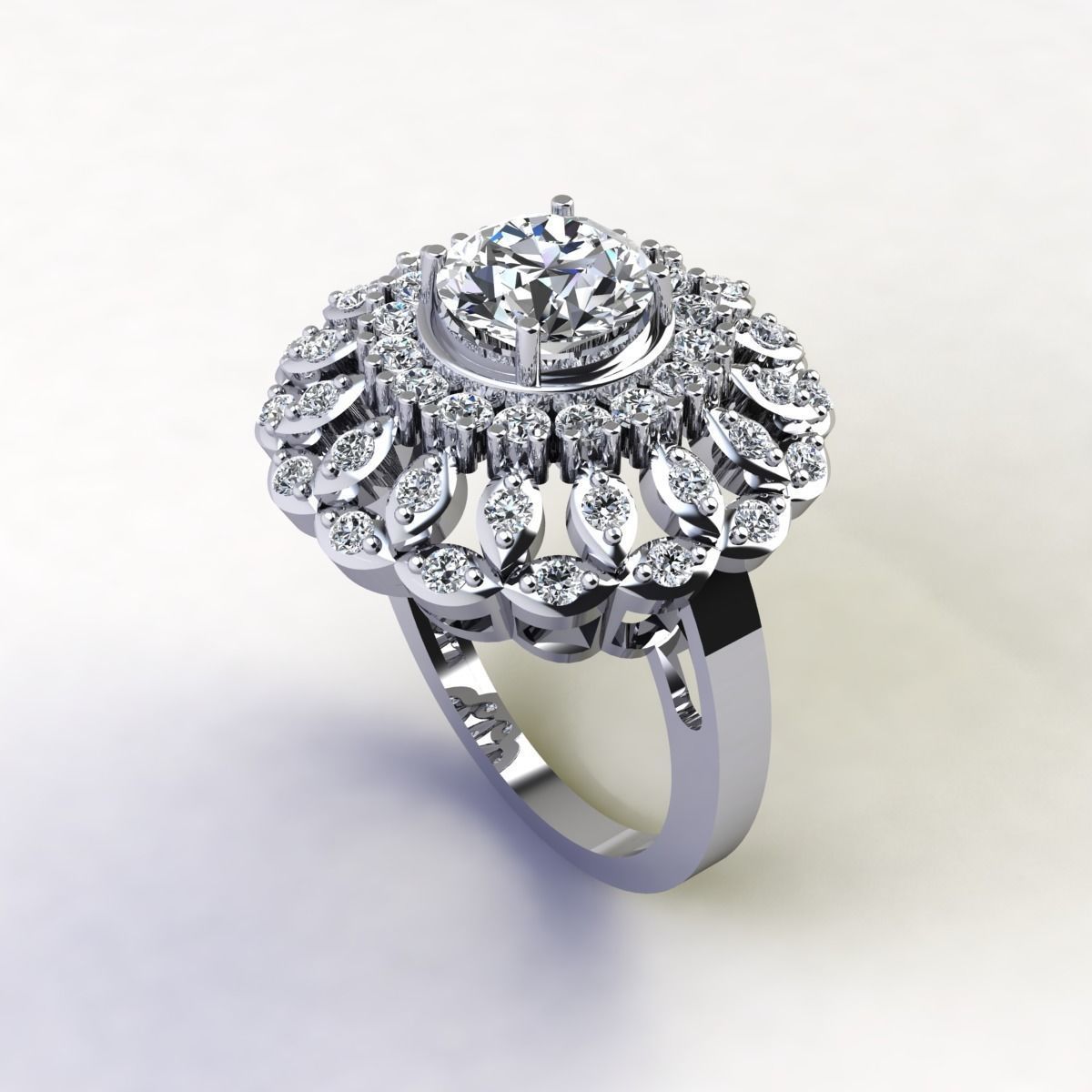 Big Woman Fancy Ring 3d Print Model 3D print model_2