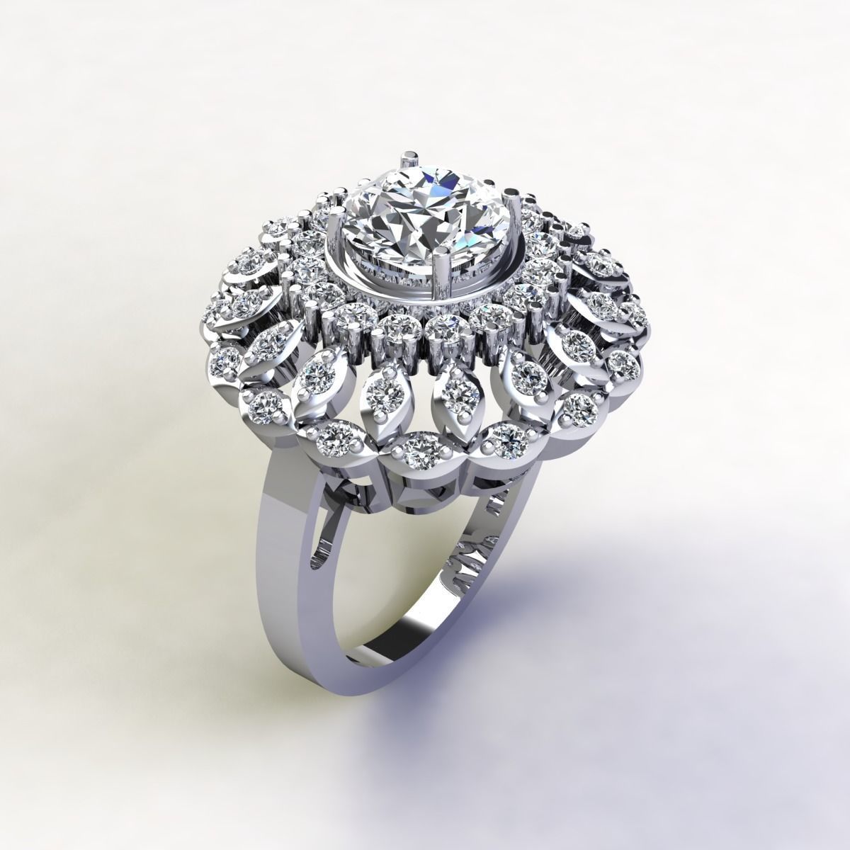 Big Woman Fancy Ring 3d Print Model 3D print model_5