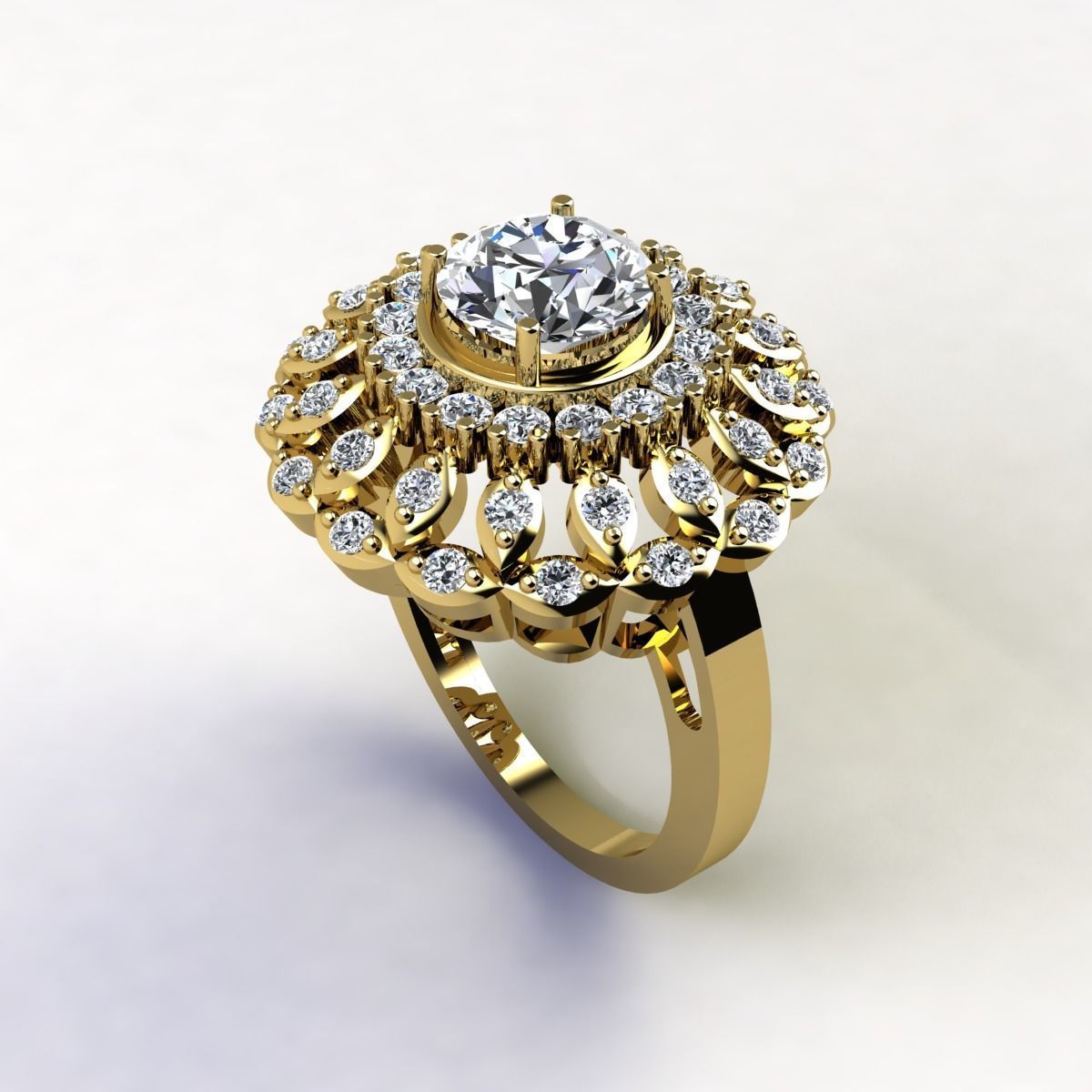 Big Woman Fancy Ring 3d Print Model 3D print model_1