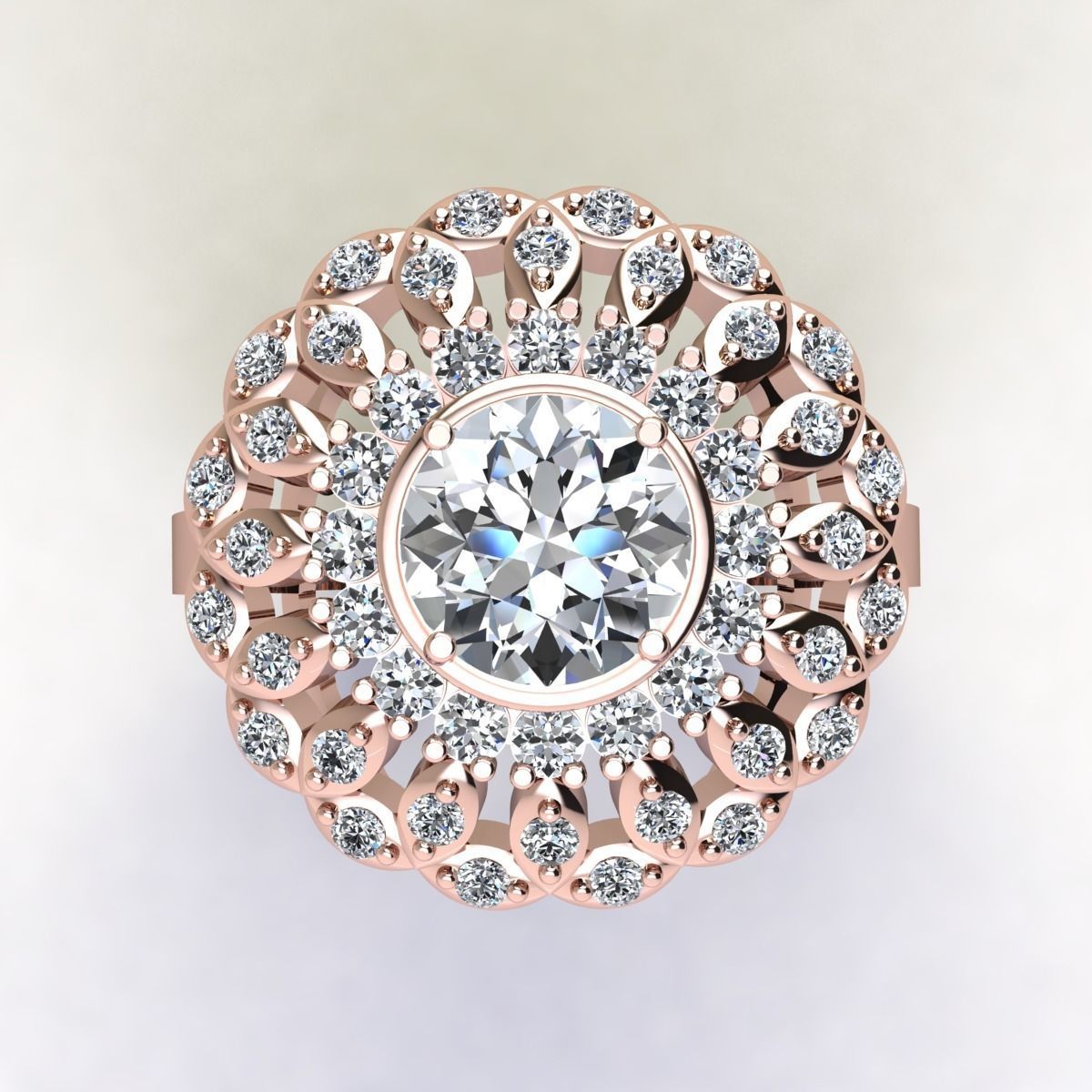 Big Woman Fancy Ring 3d Print Model 3D print model_4